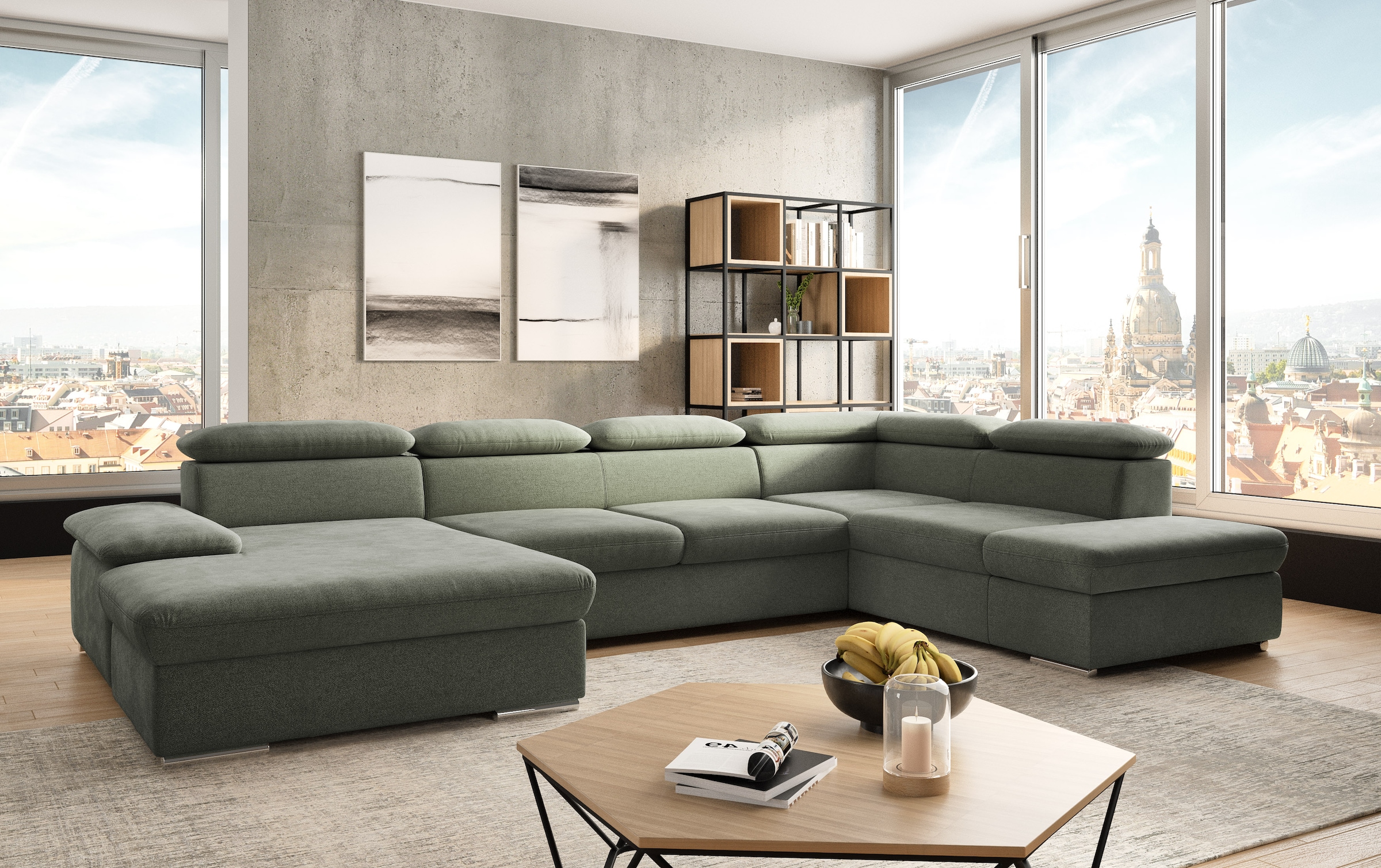 sit&more Wohnlandschaft »Valantine U-Form, B: 349 cm«, mit Arm- & Kopfteilv günstig online kaufen
