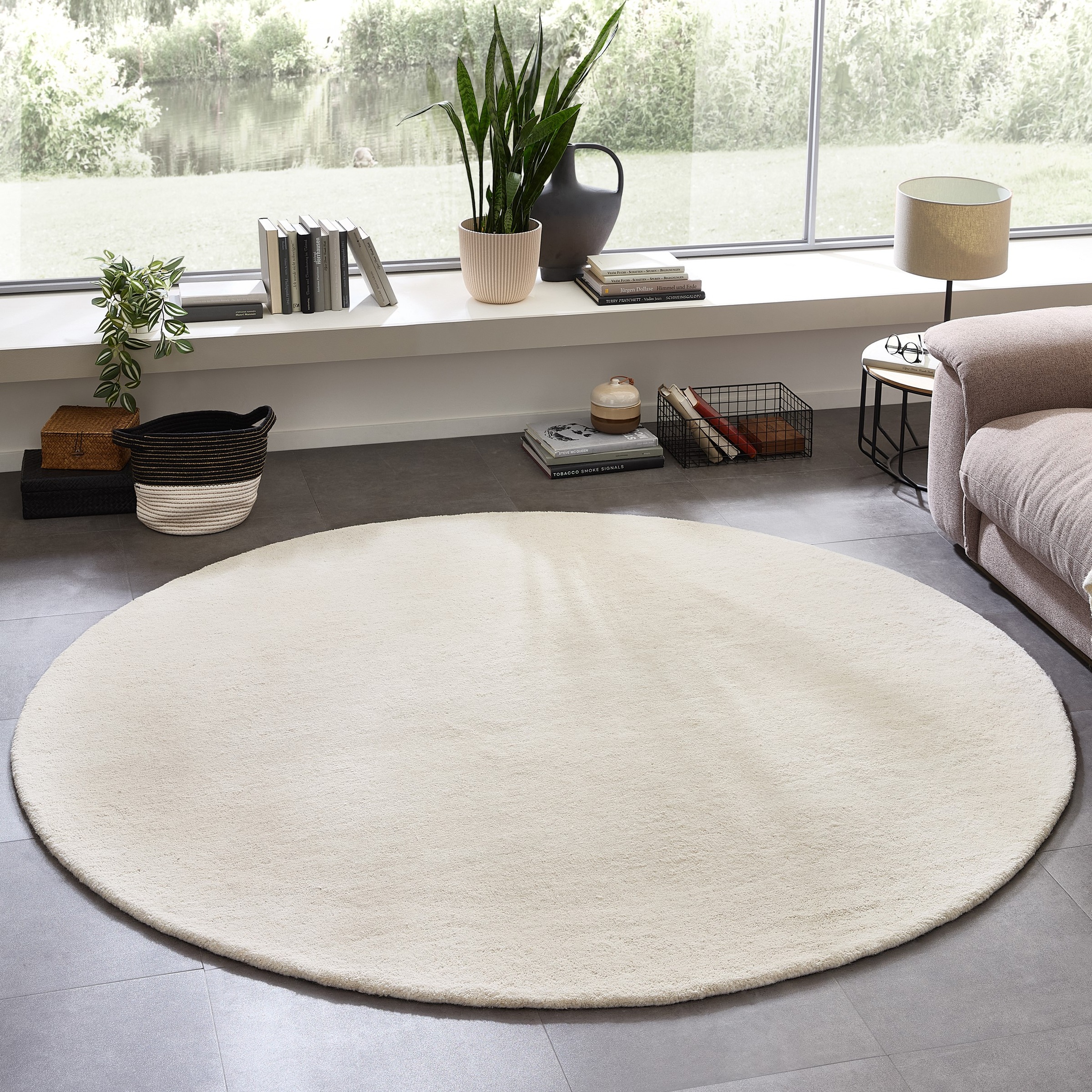 OTTO home Wollteppich »Gabbo Natur, Handgefertigt, Teppich, reine Wolle, meliert« rund 14 mm Höhe besonders weich und dicht