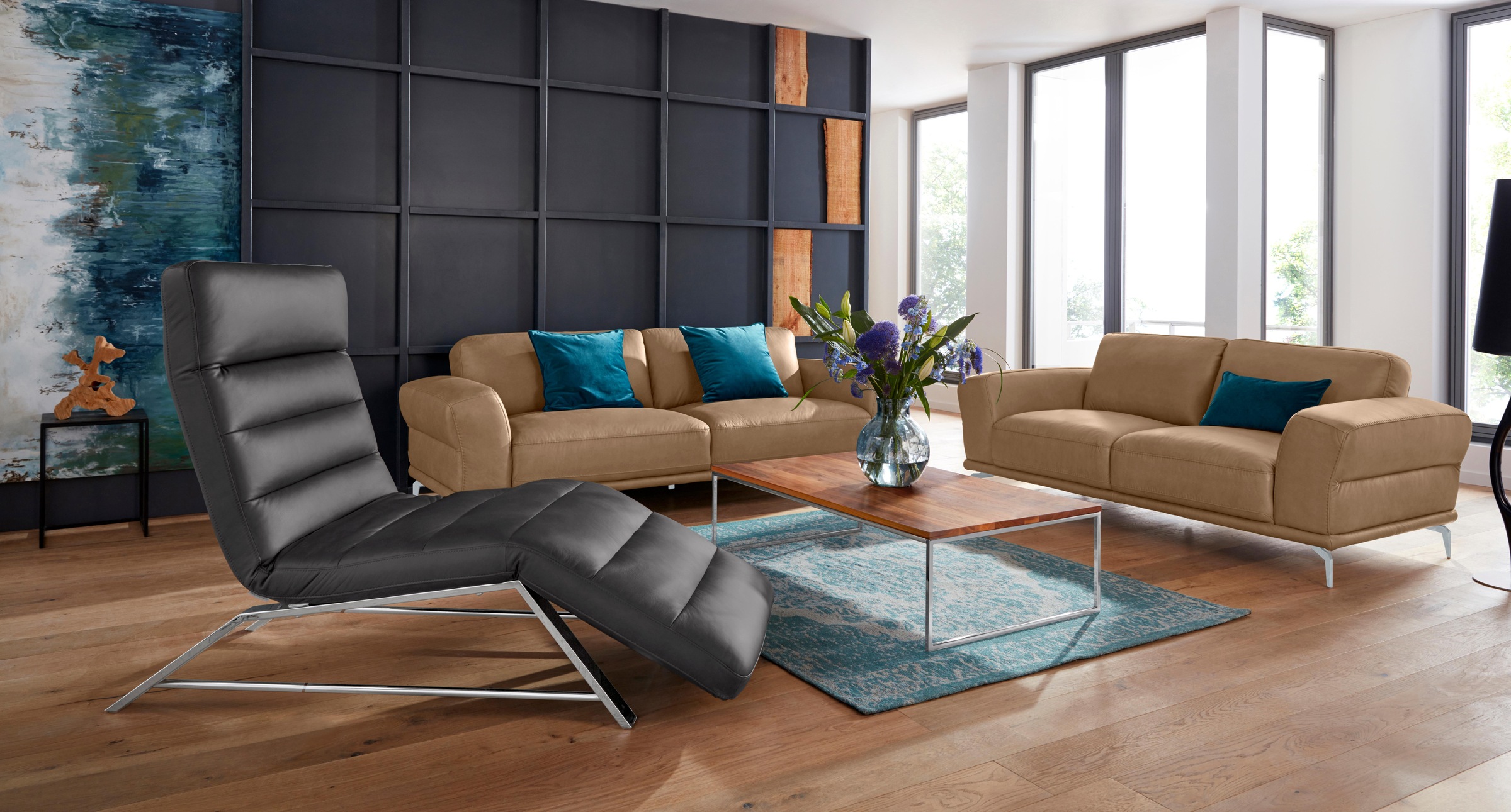 W.SCHILLIG 2,5-Sitzer »montanaa«, mit Metallfüßen in Silber matt, Breite 232 cm