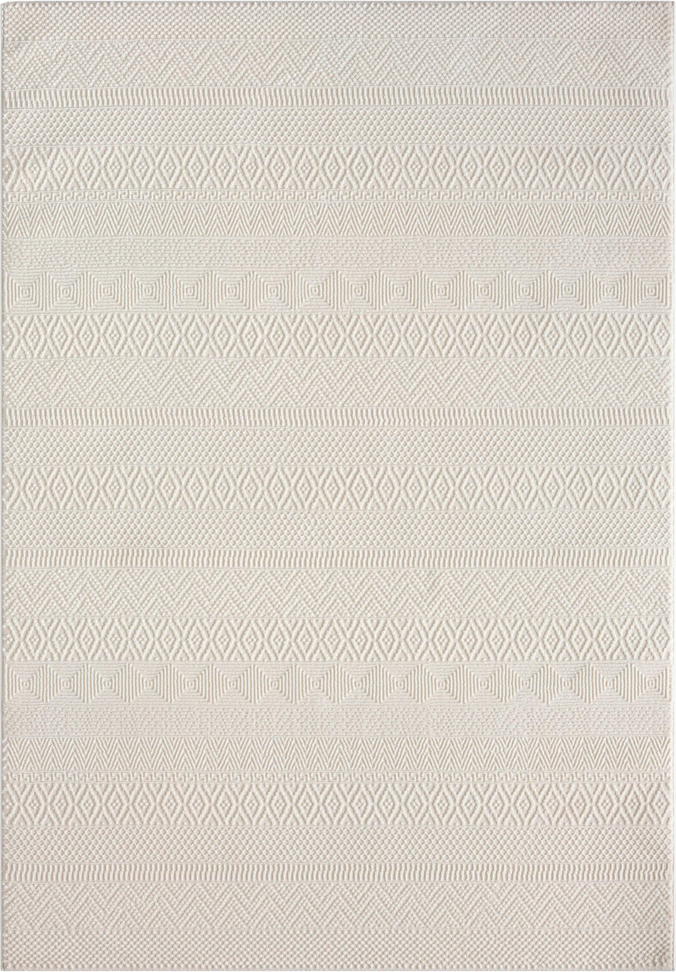 merinos Teppich »Sign 1901«, rechteckig, 12 mm Höhe, Hoch Tief Struktur, Raute, 100% recyceltem Polyester, Wohnzimmer