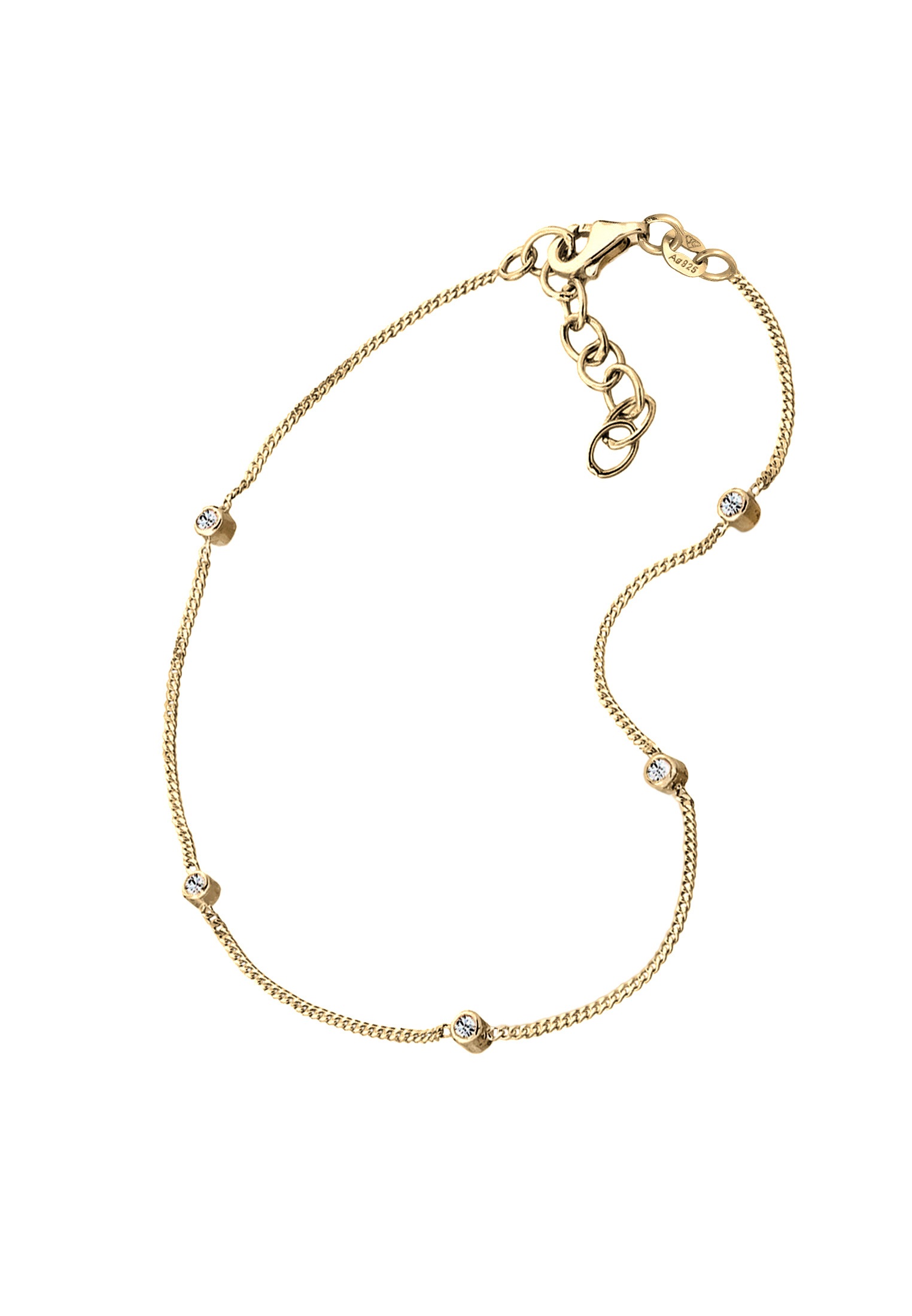 Elli Fußkette »Fußkettchen Kristalle 925 Silber«