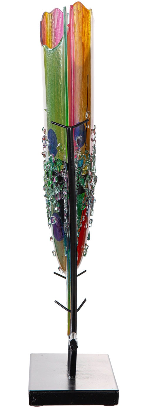 GILDE Dekovase »Bodenvase oval Manto blau; pink H. 49 cm«