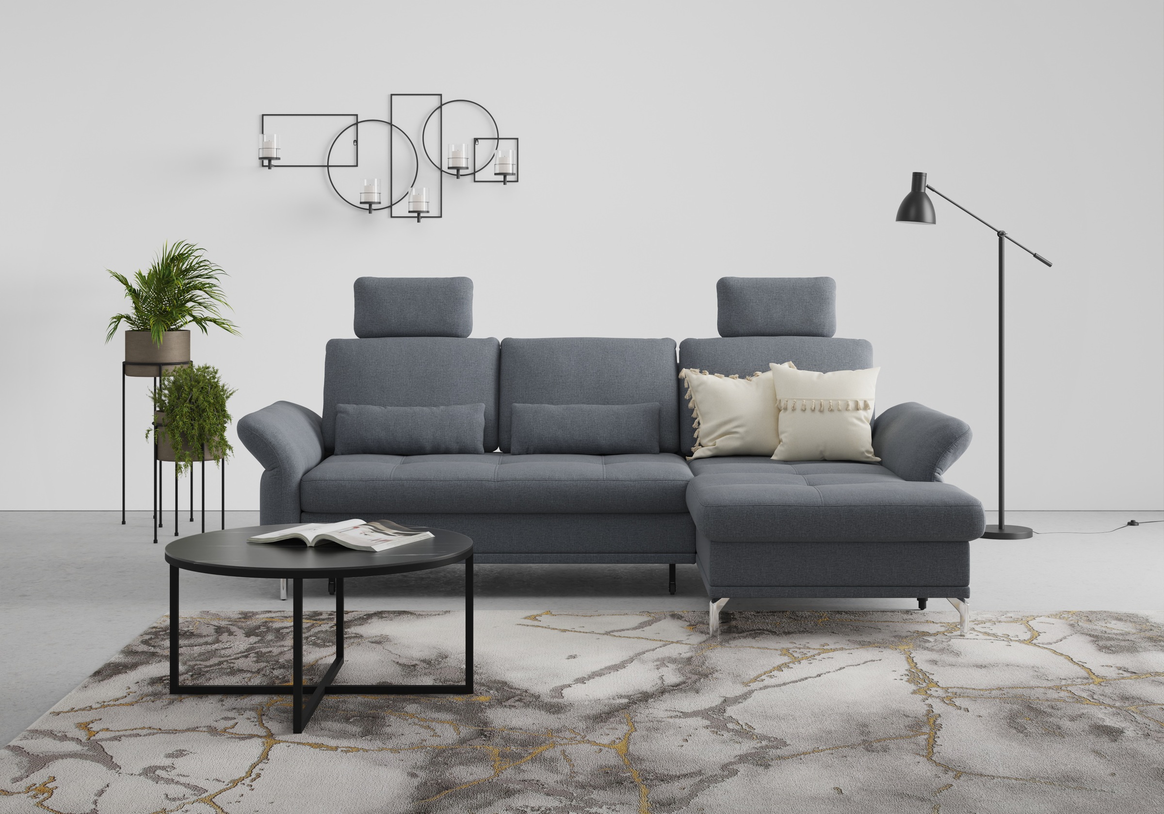 Home affaire Ecksofa »Palm Beach L-Form« Federkern, mit Sitztiefenverstellu günstig online kaufen