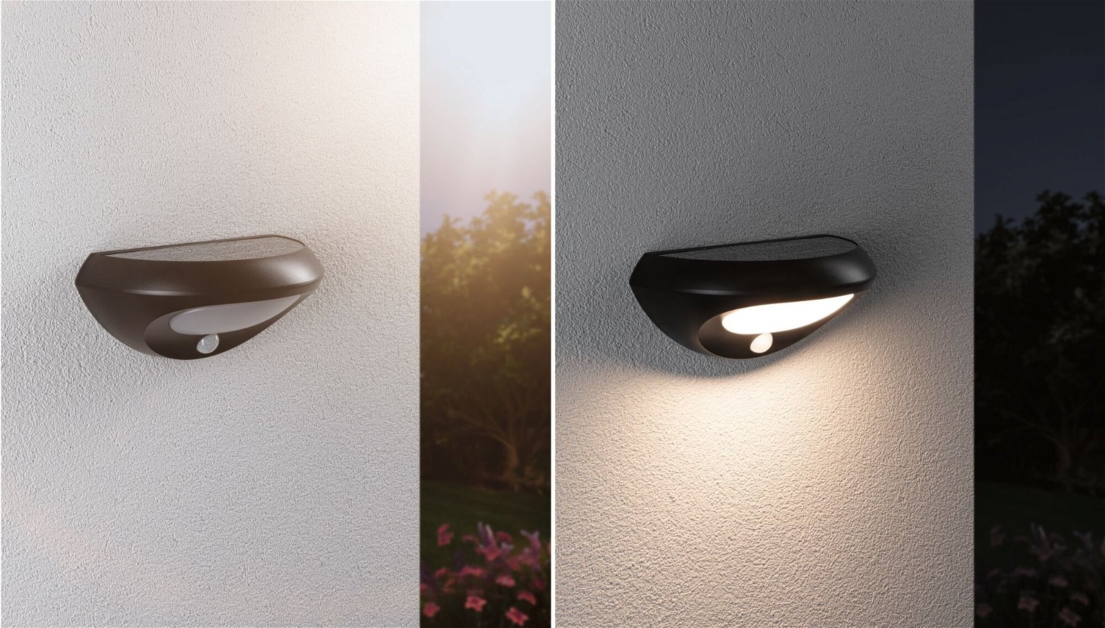 Paulmann LED Außen-Wandleuchte »Solar Sorova IP44 230x125mm 3000K 3,5W 220lm Anthrazit Kunststoff«, 1 flammig, Bewegungsmelder