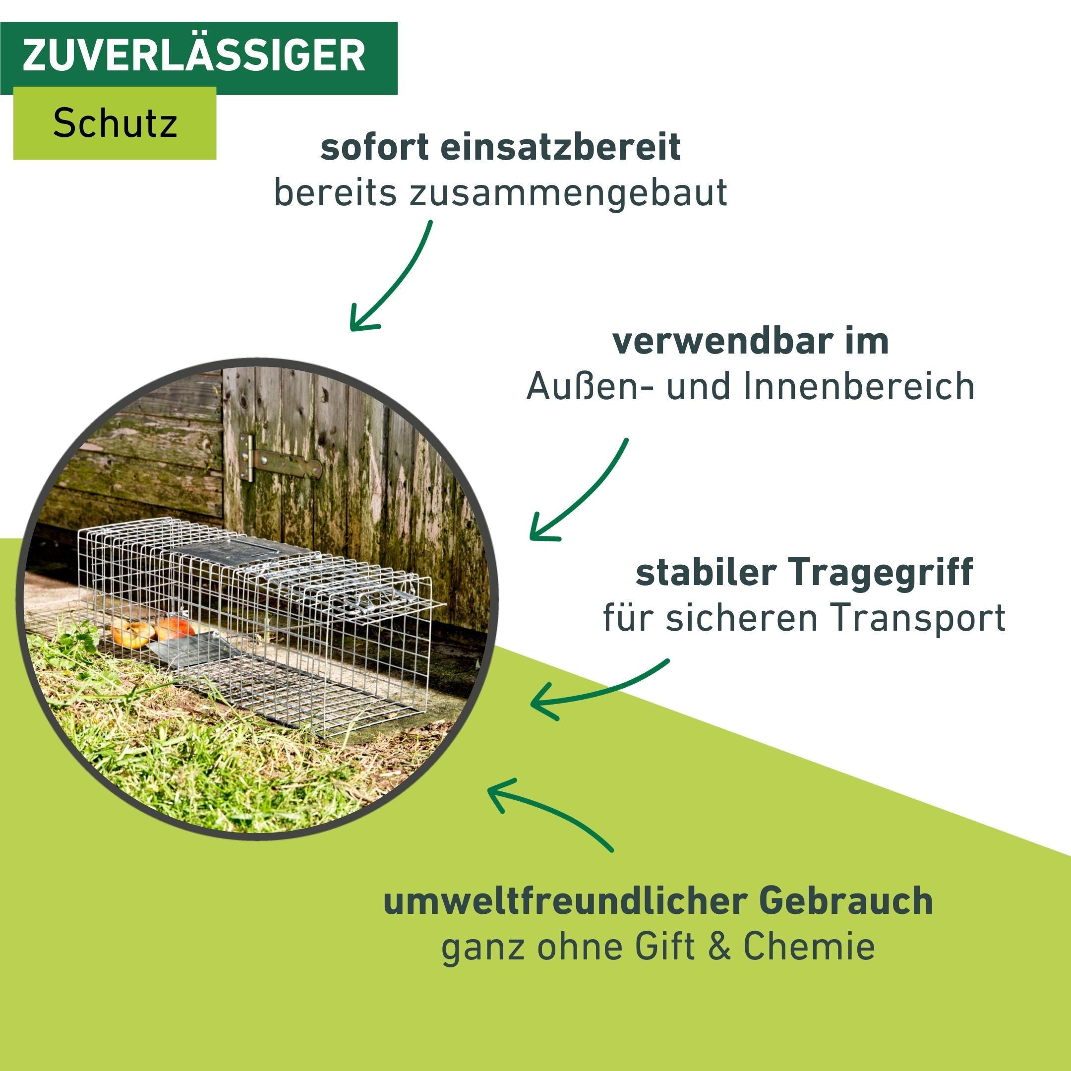 Windhager Schlagfalle »Drahtkasten Marderfalle 60 x 18 x 20 cm« wetterfeste und robuste Lebendfalle für Marder, verzinkt