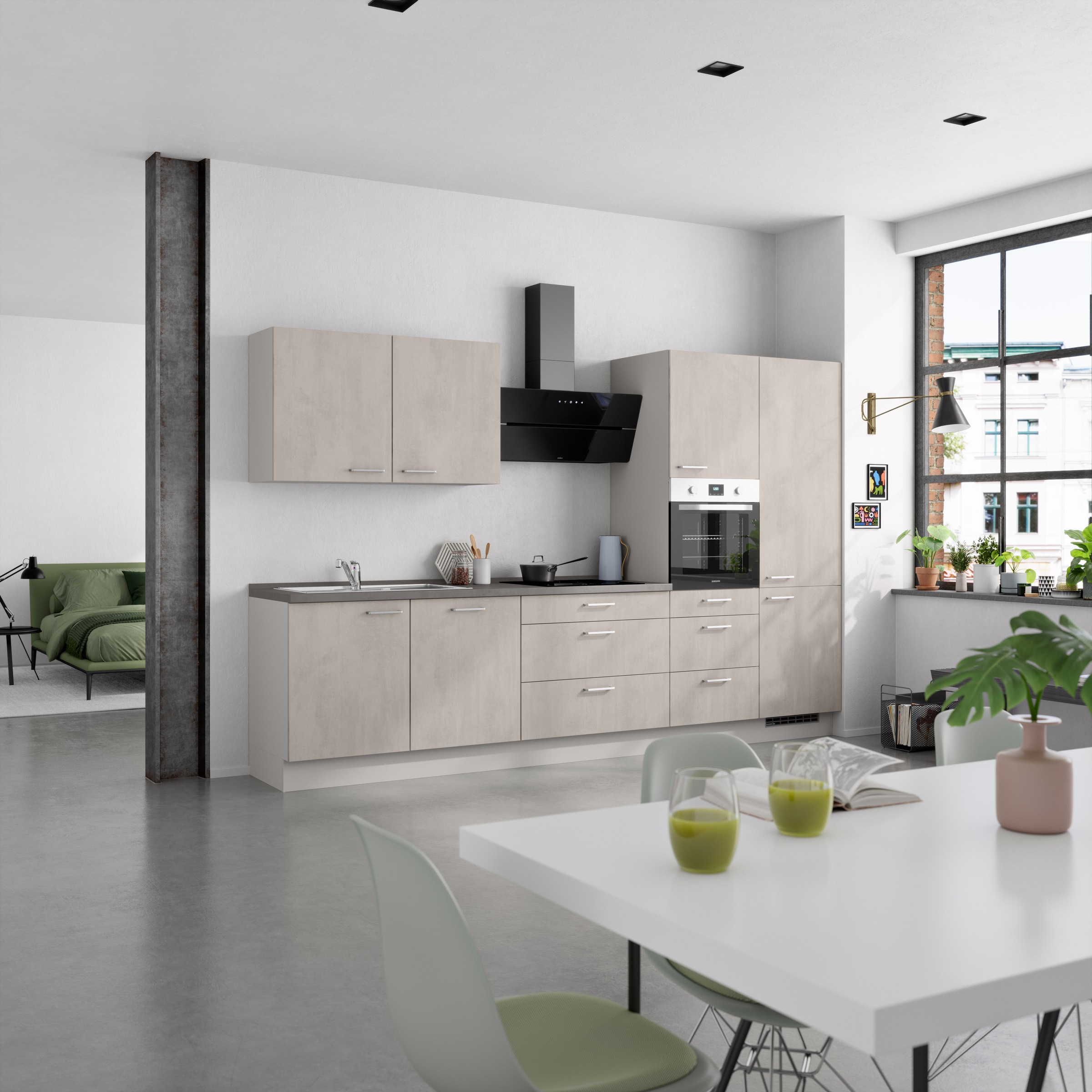 nobilia® Küchenzeile »"Riva II"«, vormontiert, Ausrichtung wählbar, Breite 330 cm, wahlw. mit E-Geräten