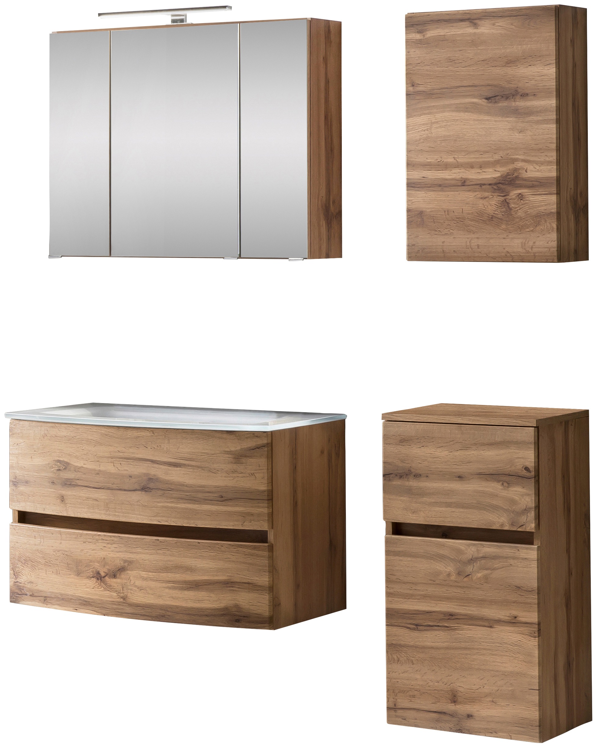 welltime Badezimmer-Set »Kaunas«, (Set, 4 St.), Breite 120 cm, Soft Close Funktion