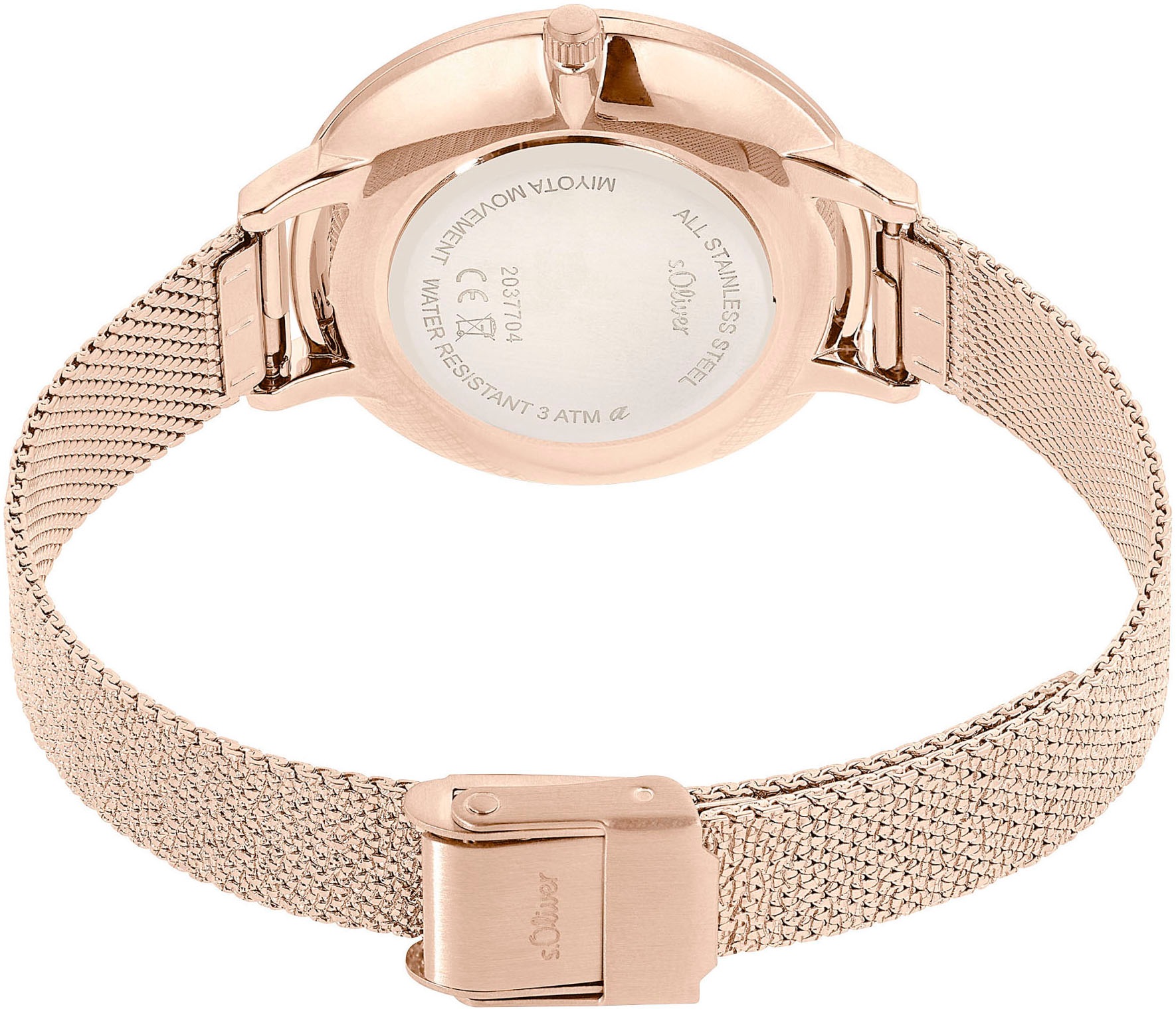 s.Oliver Quarzuhr, Armbanduhr, Damenuhr, analog, Edelstahlarmband