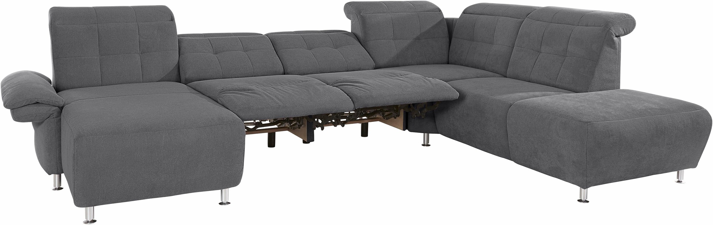 Places of Style Wohnlandschaft »Manhattan U-Form«, 2 Sitze mit elektrischer Relaxfunktion, verstellbare Armlehnen