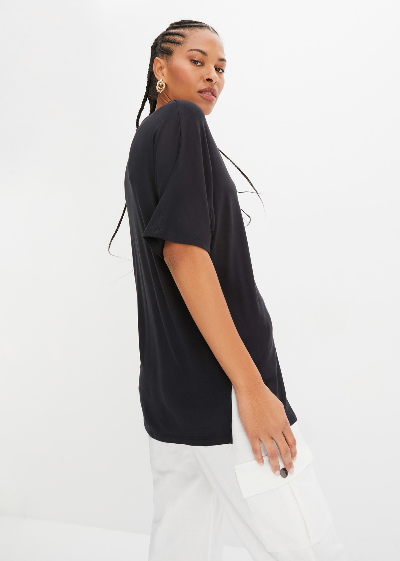 bonprix T-Shirt »Long-Shirt aus nachhaltigem Viskose-Mix«, Long-Shirt aus nachhaltigem Viskose-Mix
