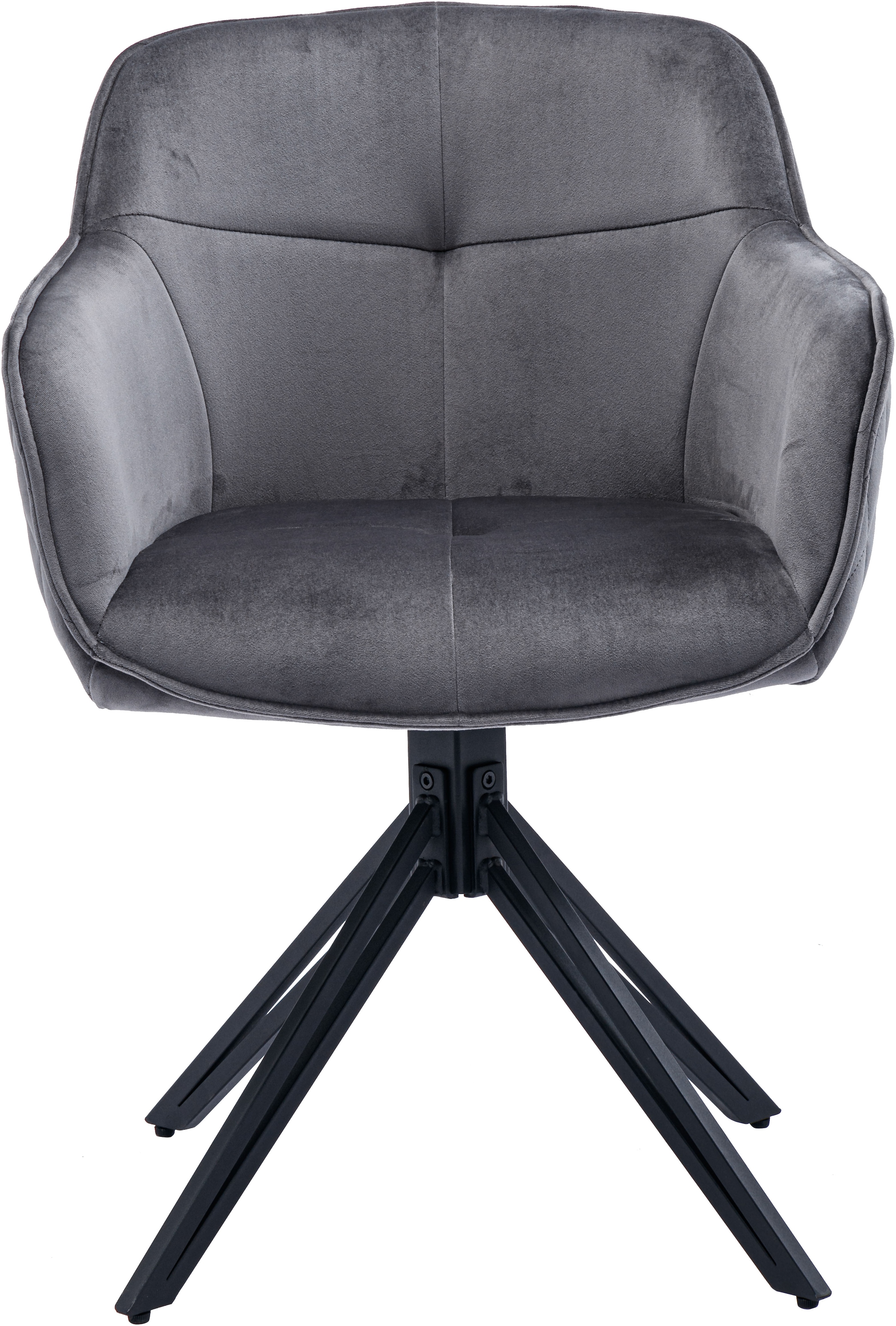 STOLKOM Armlehnstuhl »Emma« (Set) 2 Stk.180 grad drehbar mit Auto-Return grau/schwarz + schwarz Armlehnstuhl 2-er Set innen mit Samtbezug und außen...