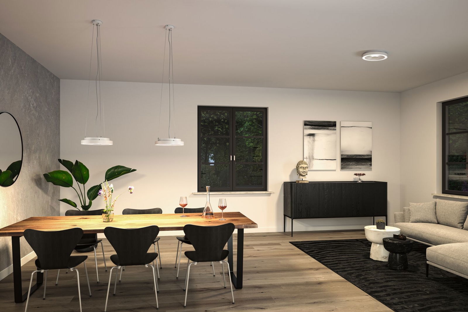 Paulmann LED Deckenleuchte »LED Deckenleuchte Volea IP44  3000K 470lm / 1650lm 230V 3,5 / 1x13W« 1 Stk. Warmweiß Dimmer