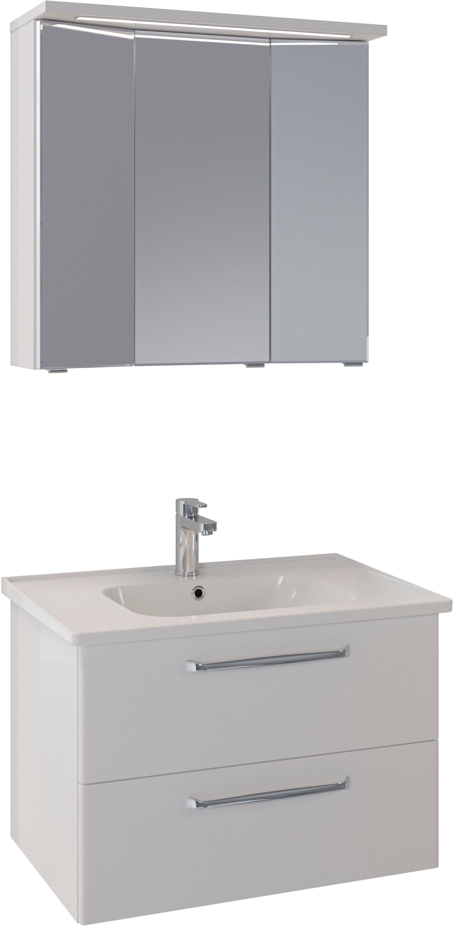 Saphir Badmöbel-Set »Trentino 2-teilig Keramik-Waschtisch mit LED-Spiegelsc günstig online kaufen
