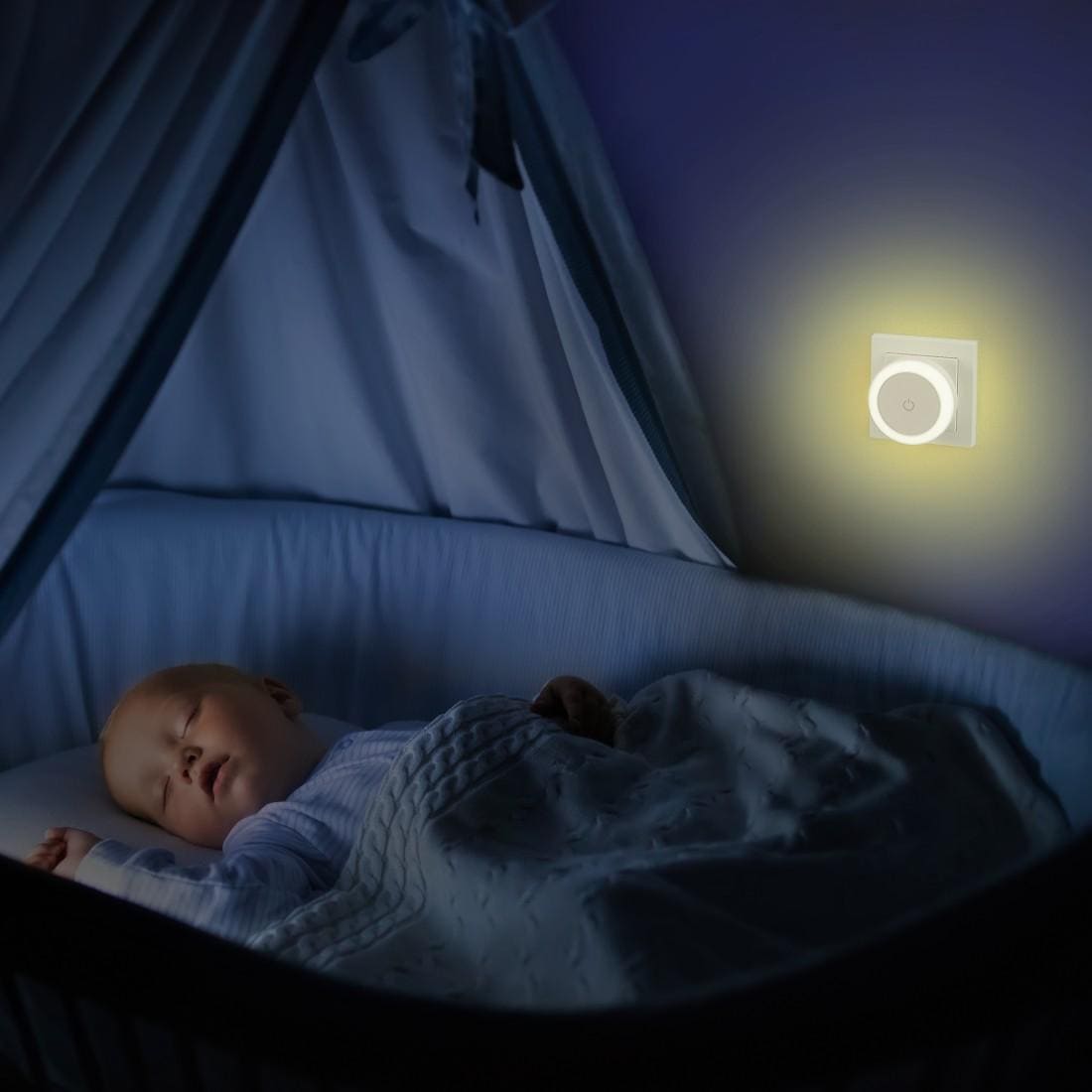 Hama LED Nachtlicht »Nachtlicht für Stecksode mit Touch Sensor, warmweiß, energiesparend« Warmweiß Für Kinder, Babys und Erwachsene