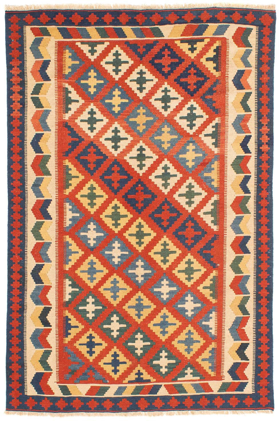 morgenland Wollteppich »Kelim - Oriental - 217 x 155 cm - rot«, rechteckig, günstig online kaufen