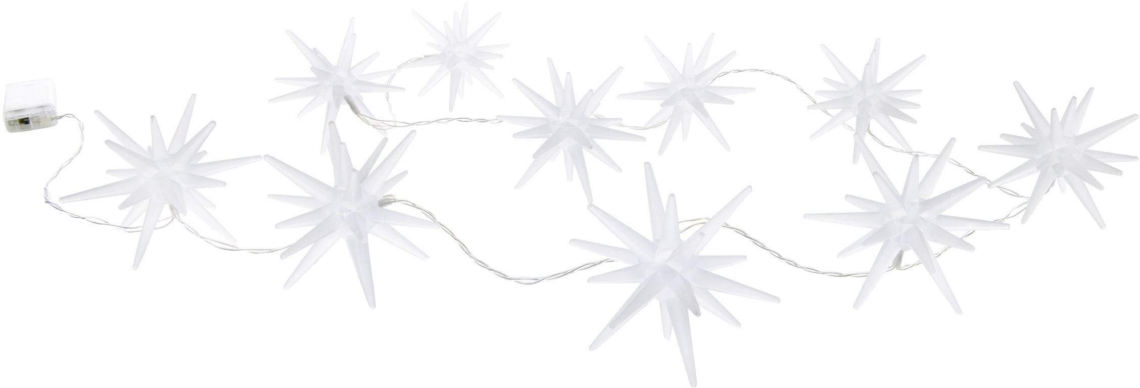 näve LED-Lichterkette »3D-Sterne, 165cm gefrostet 10 weiß online bestellen St.-flammig, in Weihnachtsdeko«, mit Kunststoff Timer Länge aus