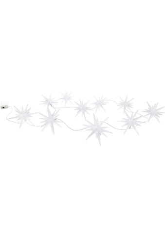 LED-Lichterkette »3D-Sterne, Weihnachtsdeko«, 10 St.-flammig, mit Timer in weiß...