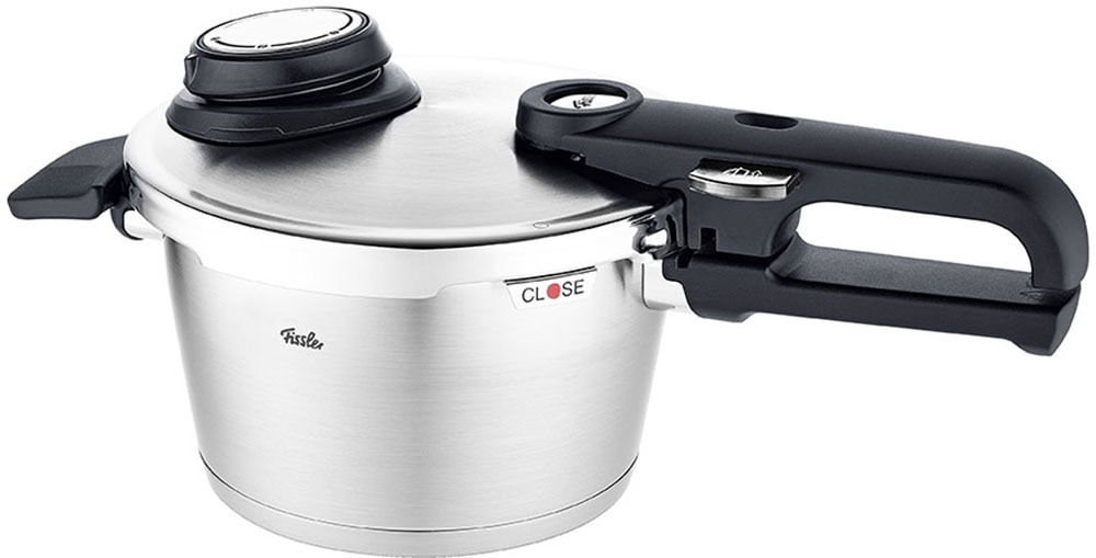 Fissler Schnellkochtopf »Vitavit® premium Schnellkochtopf«, Edelstahl 18/10, (3 tlg.), Verriegelungsanzeige, Einstellbares Abdampfen, Einstellbare Kochstufen
