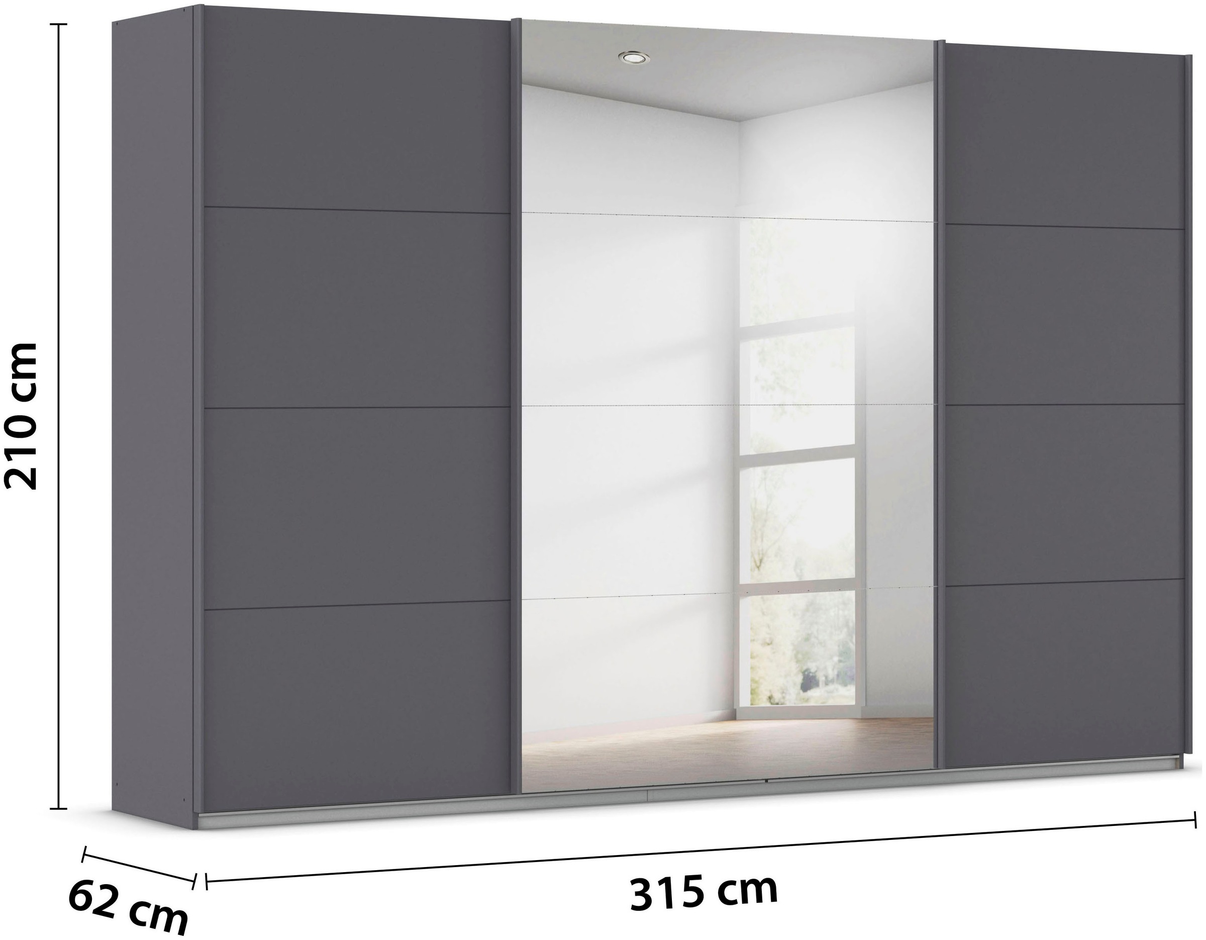 rauch Schwebetürenschrank »Kleiderschrank Schrank Garderobe AGORDO«, (in zwei Griff-Farben), Top Innenausstattung, in 4 Breiten und 2 Höhen MADE IN GERMANY