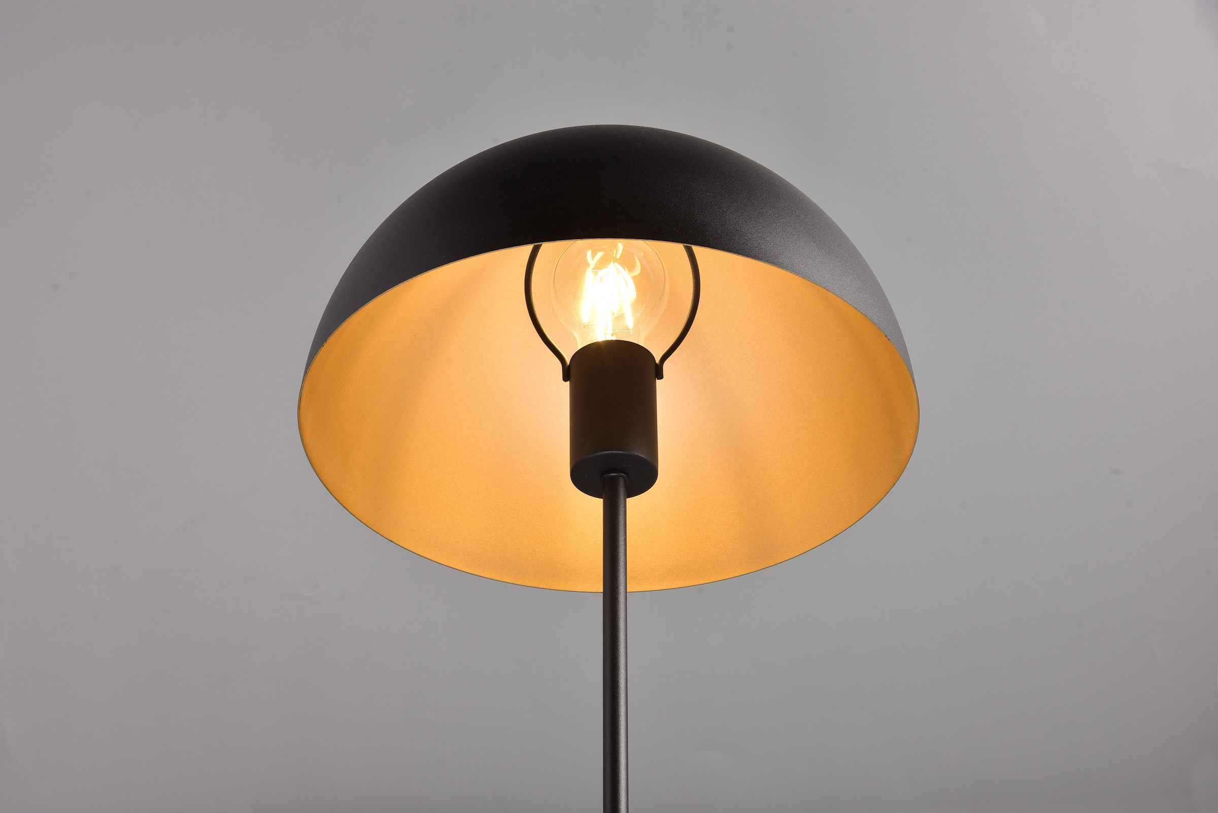 Leonique Tischleuchte »Manon«, 1 flammig, Leuchtmittel E27 | ohne Leuchtmittel, Ø 30cm, Tischlampe mit Metallschirm innen goldfarbig, Schnurschalter