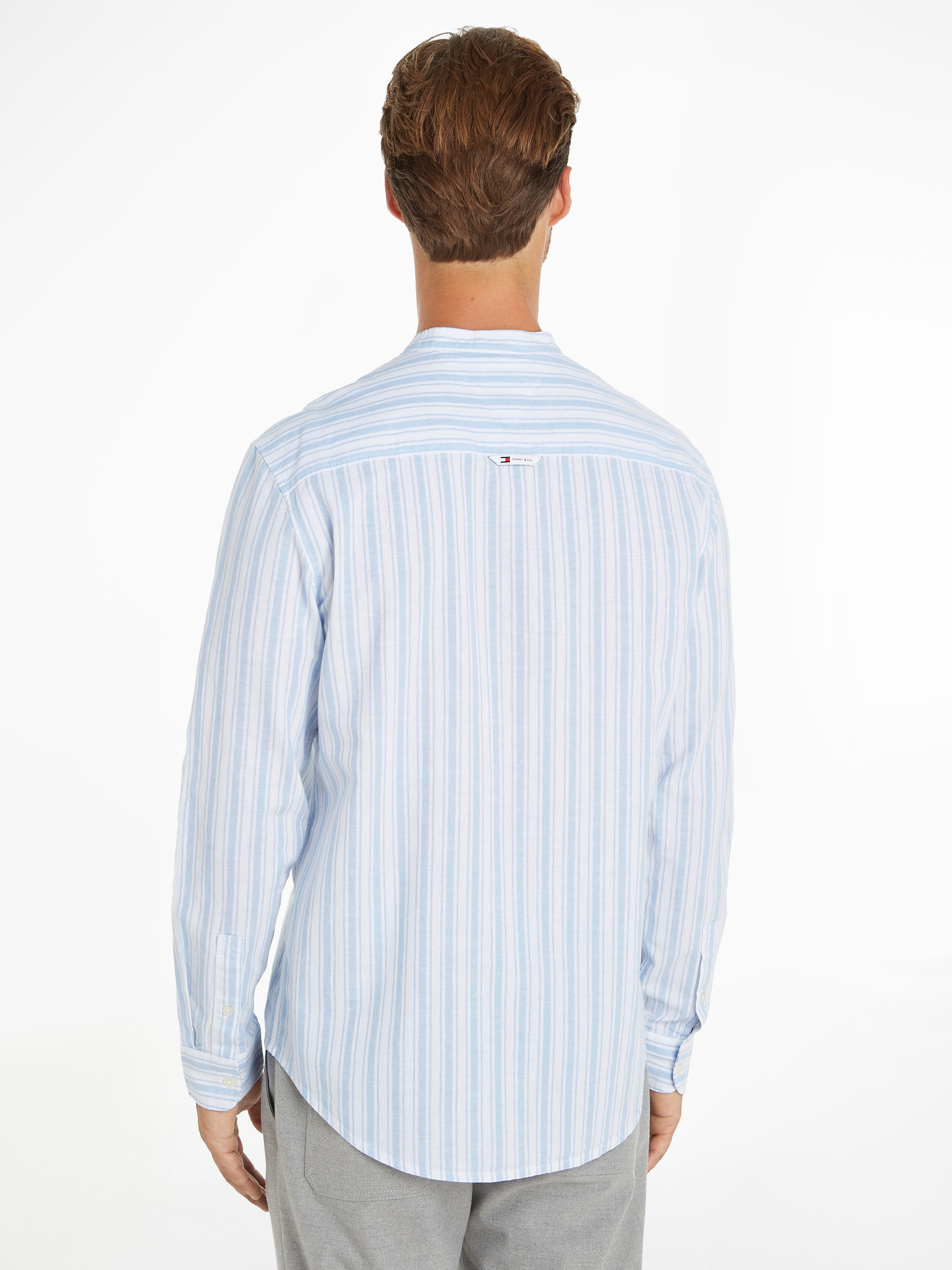 Tommy Jeans Langarmhemd »TJM MAO STRIPE LINEN BLEND SHIRT«