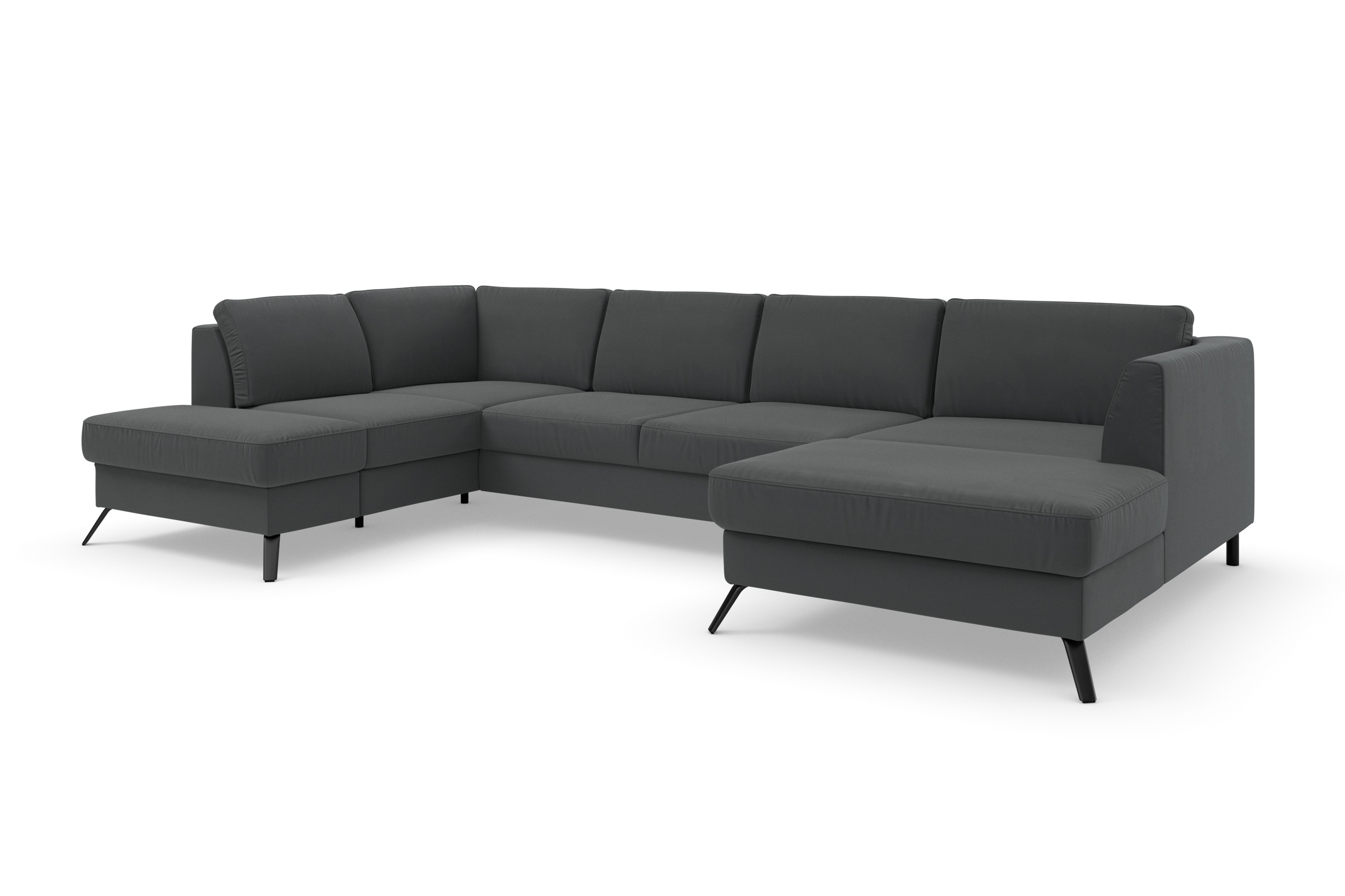 sit&more Wohnlandschaft »Olsen U-Form«, inklusive Sitztiefenverstellung, wahlweise mit Bettfunktion, 15cm hoch
