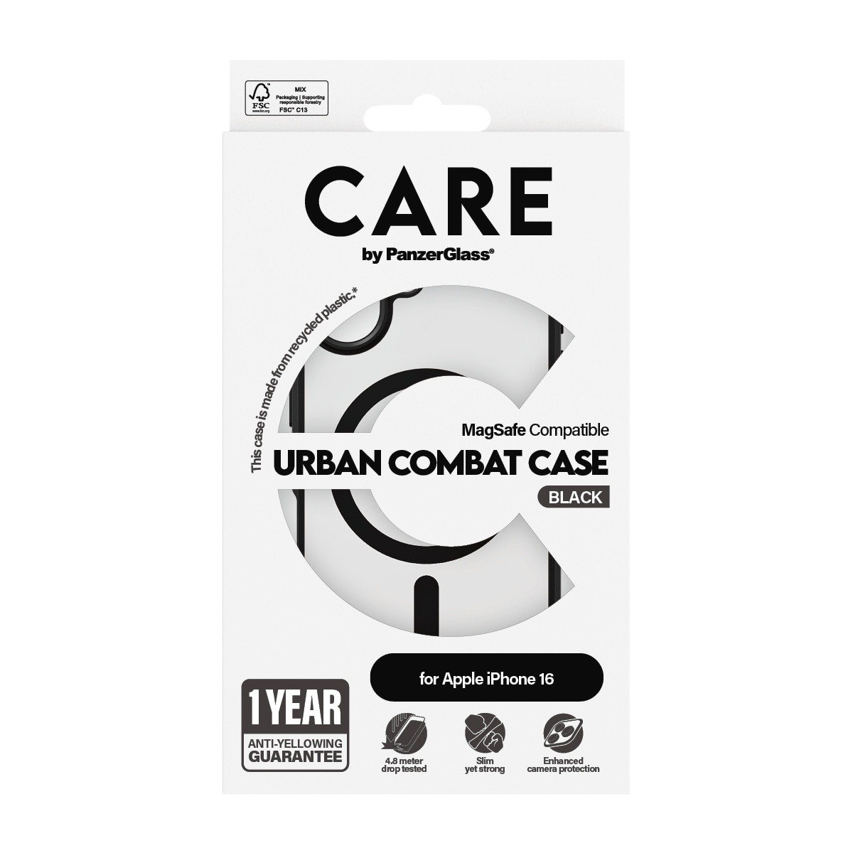 CARE by PanzerGlass Handyhülle »Urban Combat Case mit MagSafe für Apple iPhone 16«, Backcover, Schutzhülle, Handyschutzhülle, Case, Schutzcase, stoßfest