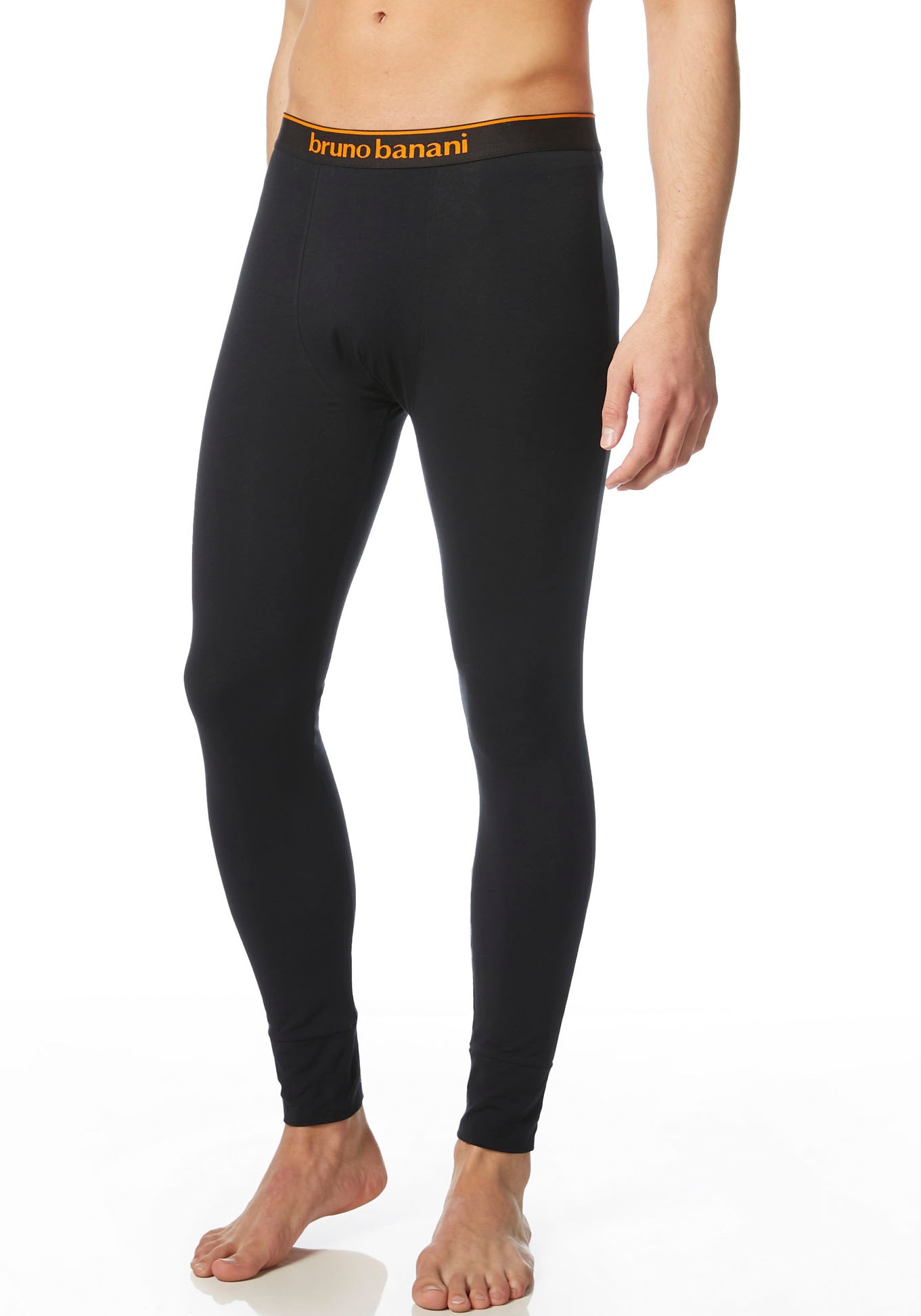 Bruno Banani Lange Unterhose »Warm Up«, mit kontrastfarbenem Logobund