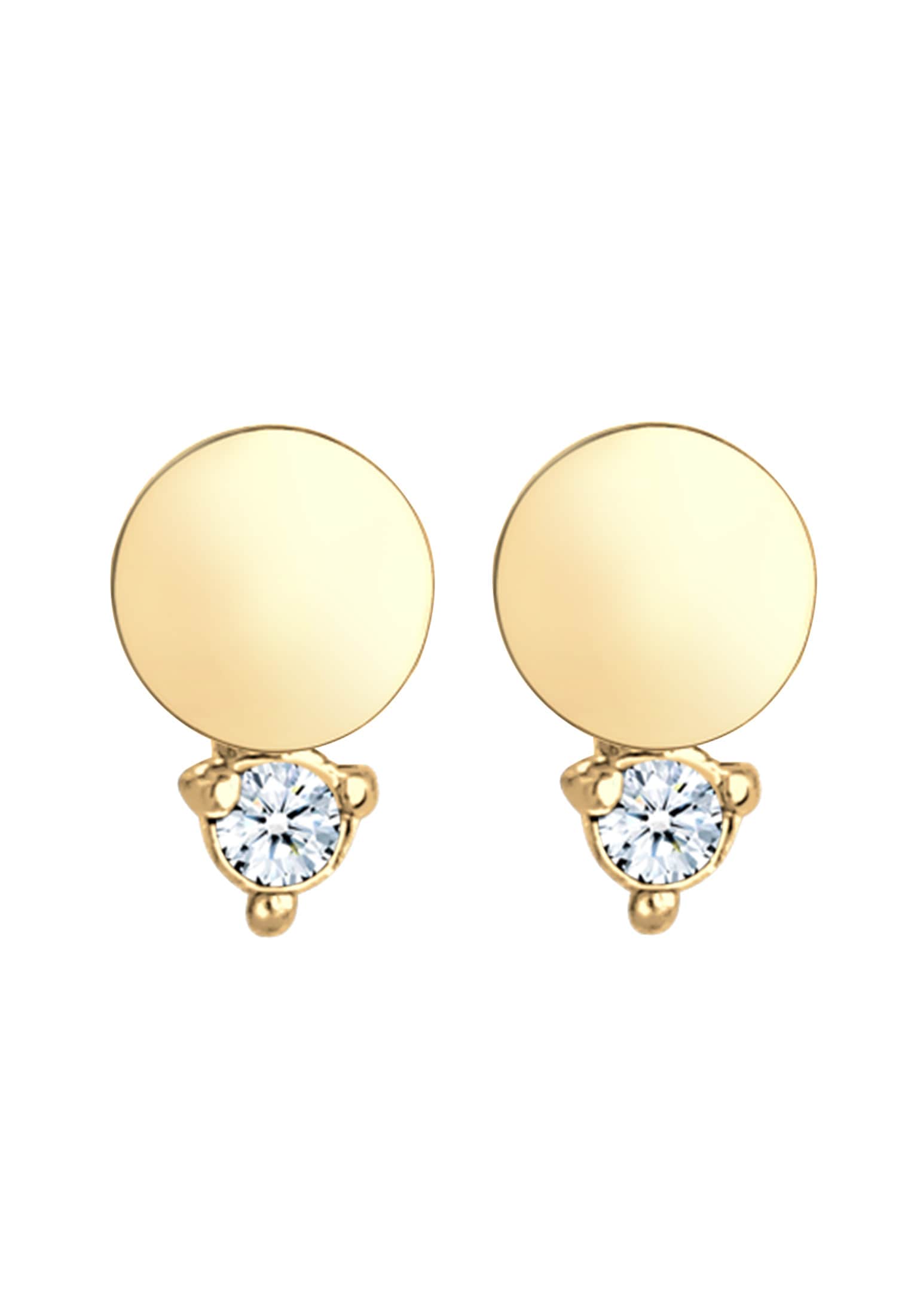 Elli DIAMONDS Paar Ohrstecker »Ohrstecker Kreis Diamant (0.03 ct.) 585er Gelbgold«