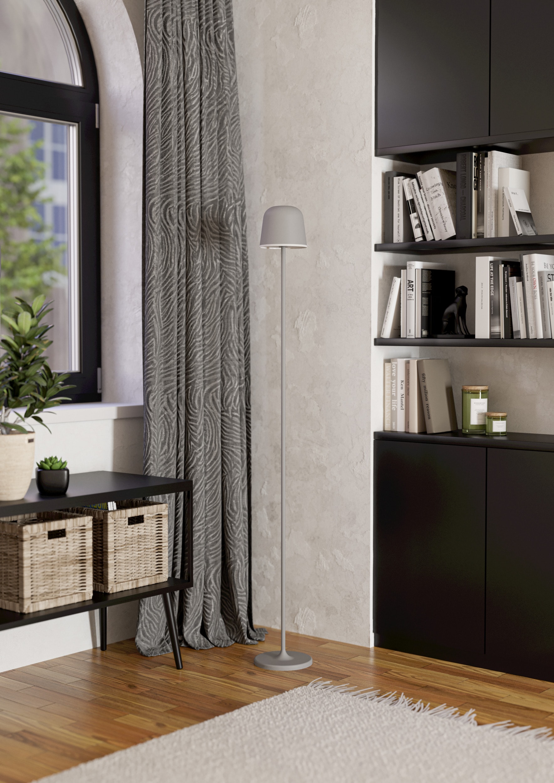 EGLO Stehlampe »MANNERA-L Stehlampe - Alu, Stahl - LED - 4,3W - IP54« LED-Modul 1 Stk. Neutralweiß | Warmweiß Standleuchte, Leselampe, Wohzimmer, Schlafzimmer, H140 x Ø16 cm