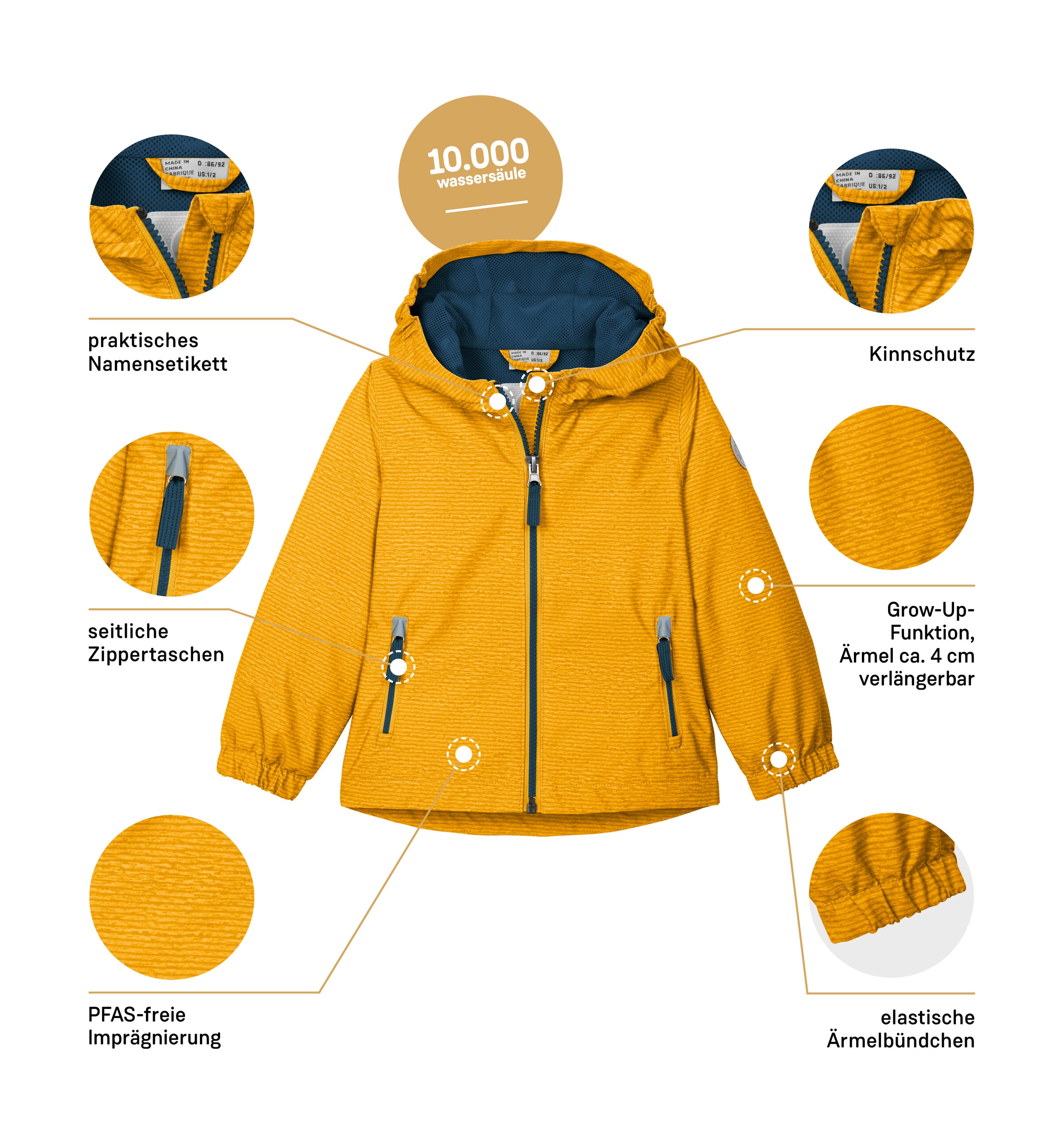 first instinct by killtec Funktionsjacke »FIOS 6 MNS JCKT« Wasser- und winddichte Kinderjacke, verlängerbare Ärmeln