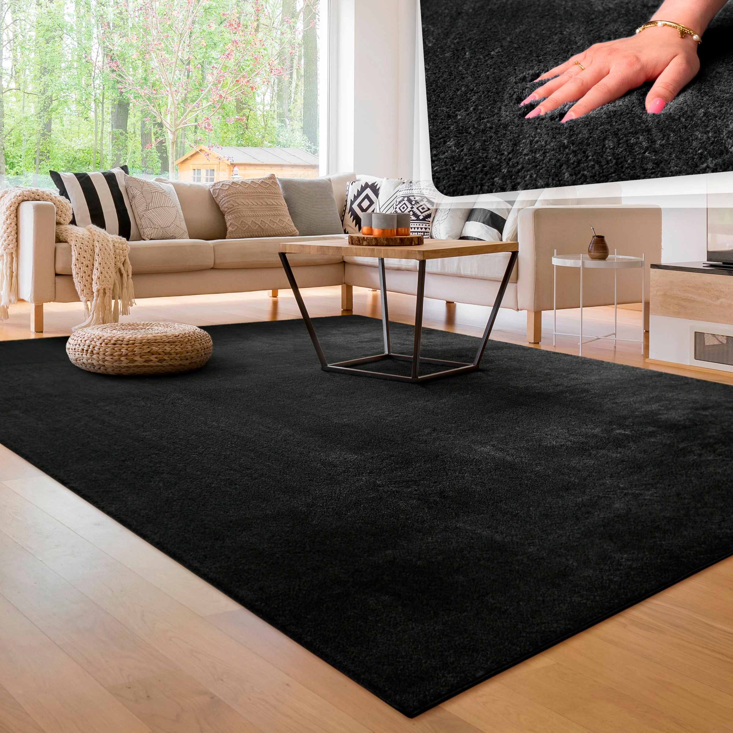 Paco Home Teppich »Cadiz auch als Uni-Farben, besonders Läufer weich, erhältlich und schnell waschbar, bequem rechteckig, bestellen 630«