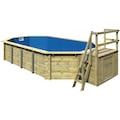 Karibu Pool »SEVILLA Set B«, BxLxH: 780x400x124 cm, mit Terrasse und Geländer