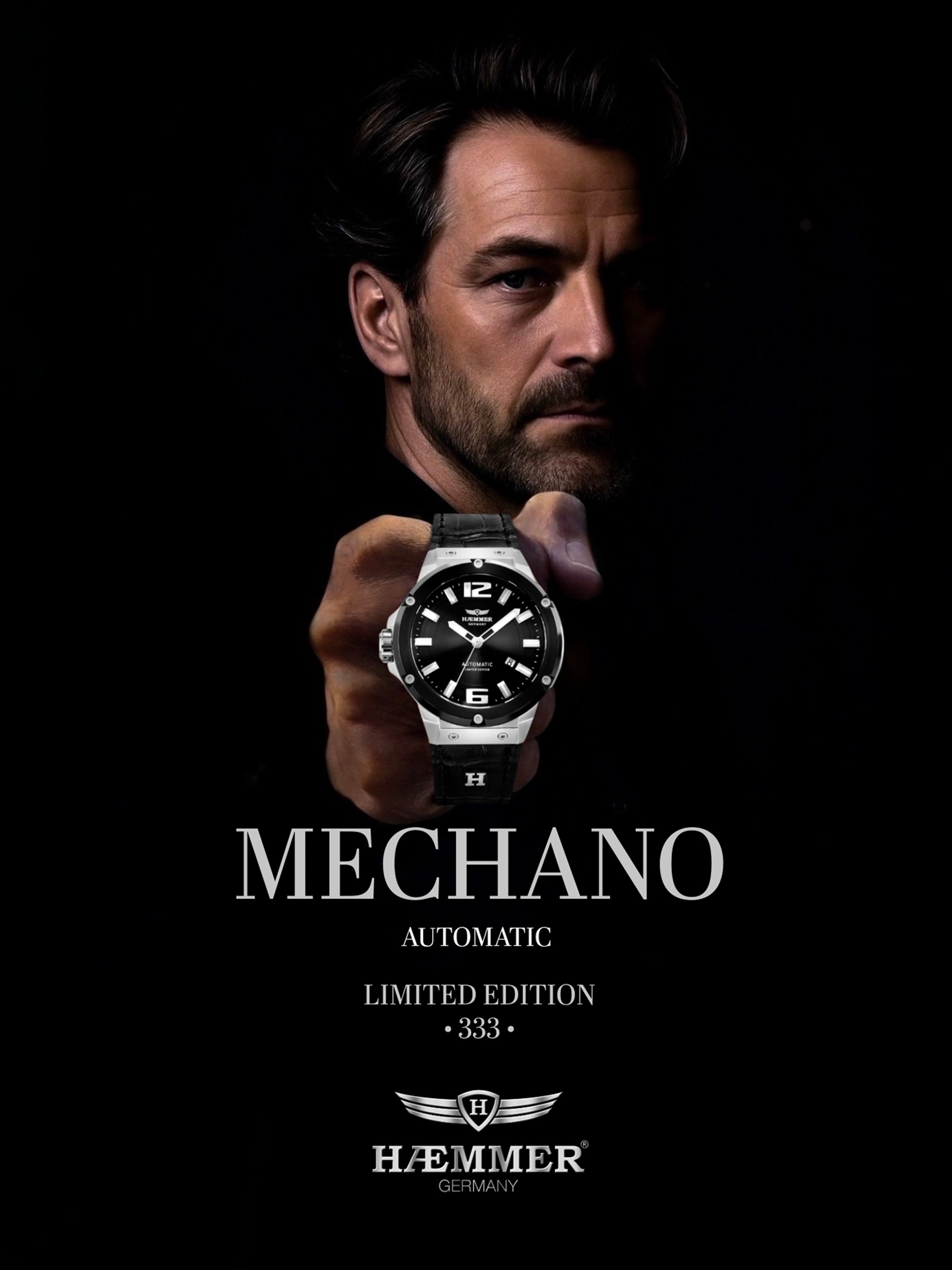 HAEMMER GERMANY Automatikuhr »MECHANO« Armbanduhr, Herrenuhr, Mechanische Uhr, analog, Tag