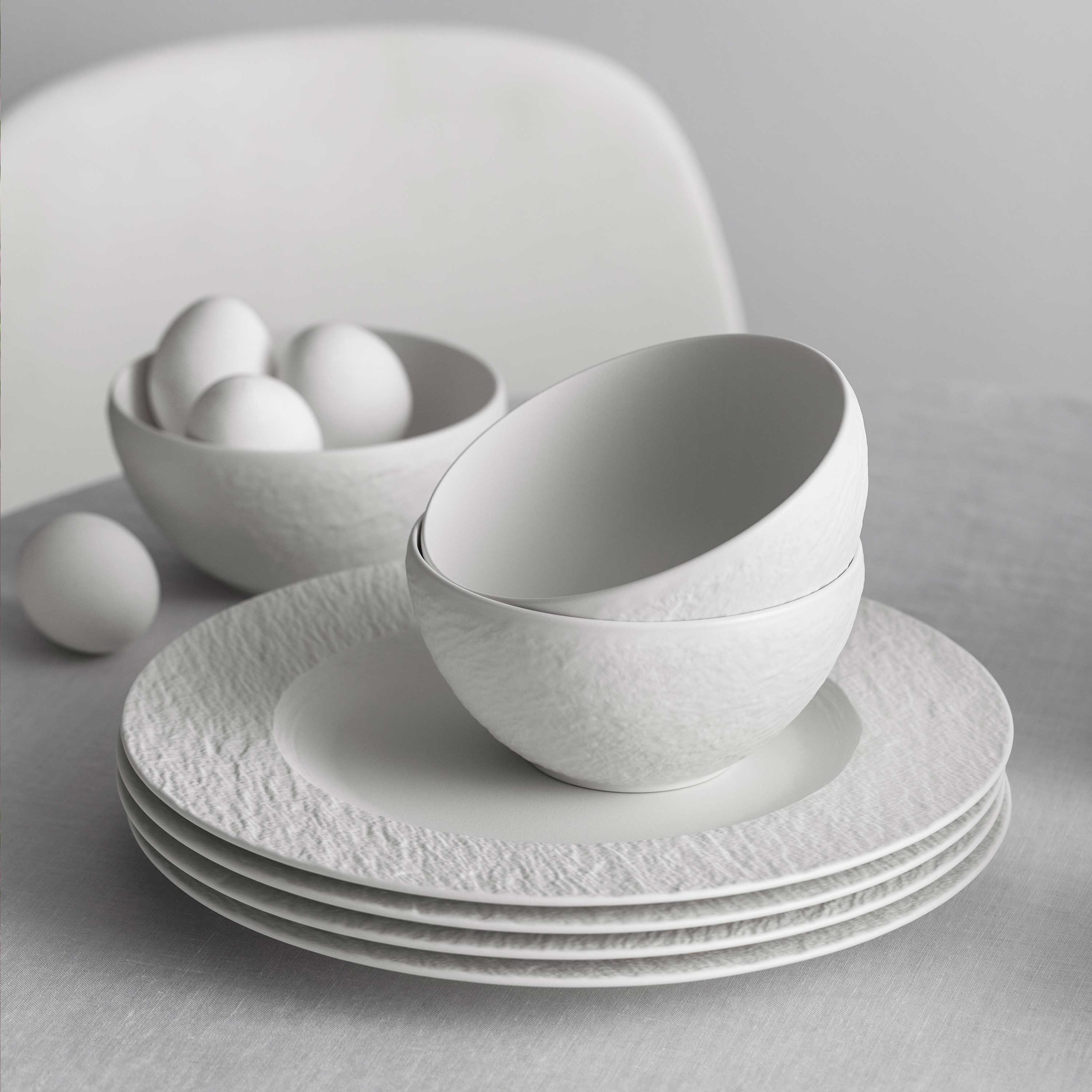 Villeroy & Boch Frühstücks-Geschirrset »Manufacture Rock Fruehstuecksset« Premium Porzellan