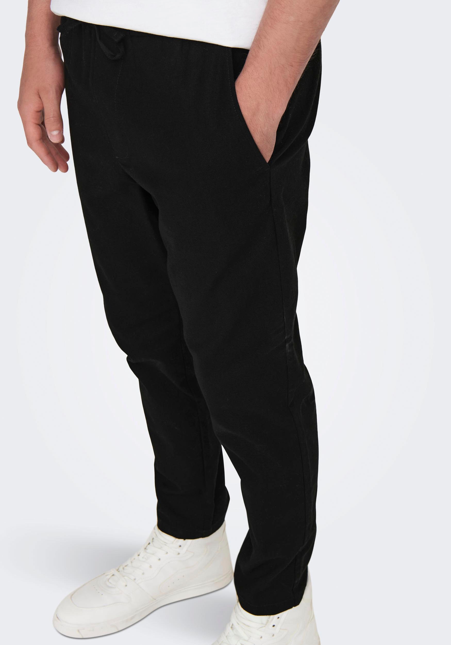 ONLY & SONS Stoffhose »ONSLINUS CROP 0007 COT LIN PNT NOOS«  mit Leinen