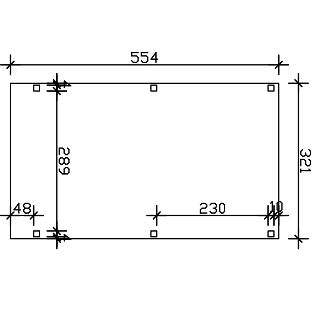 Skanholz Einzelcarport »Grunewald«, Leimholz-Nordisches Fichtenholz, weiß, mit Aluminiumdach