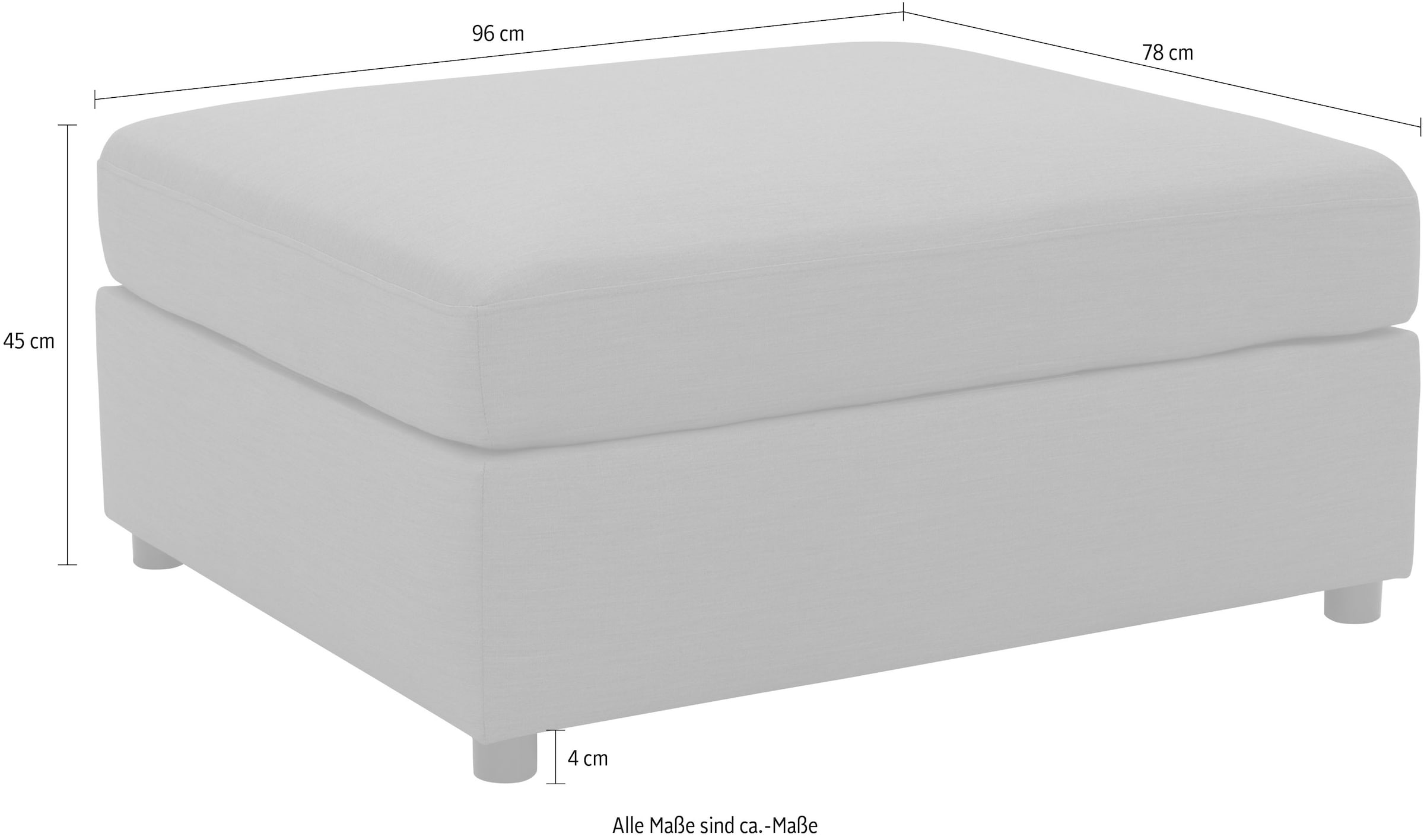 DOMO collection Polsterhocker »Solskin, individuell erweiterbar«, Outdoor, großer Polsterhocker, B/T/H 96/78/45 cm