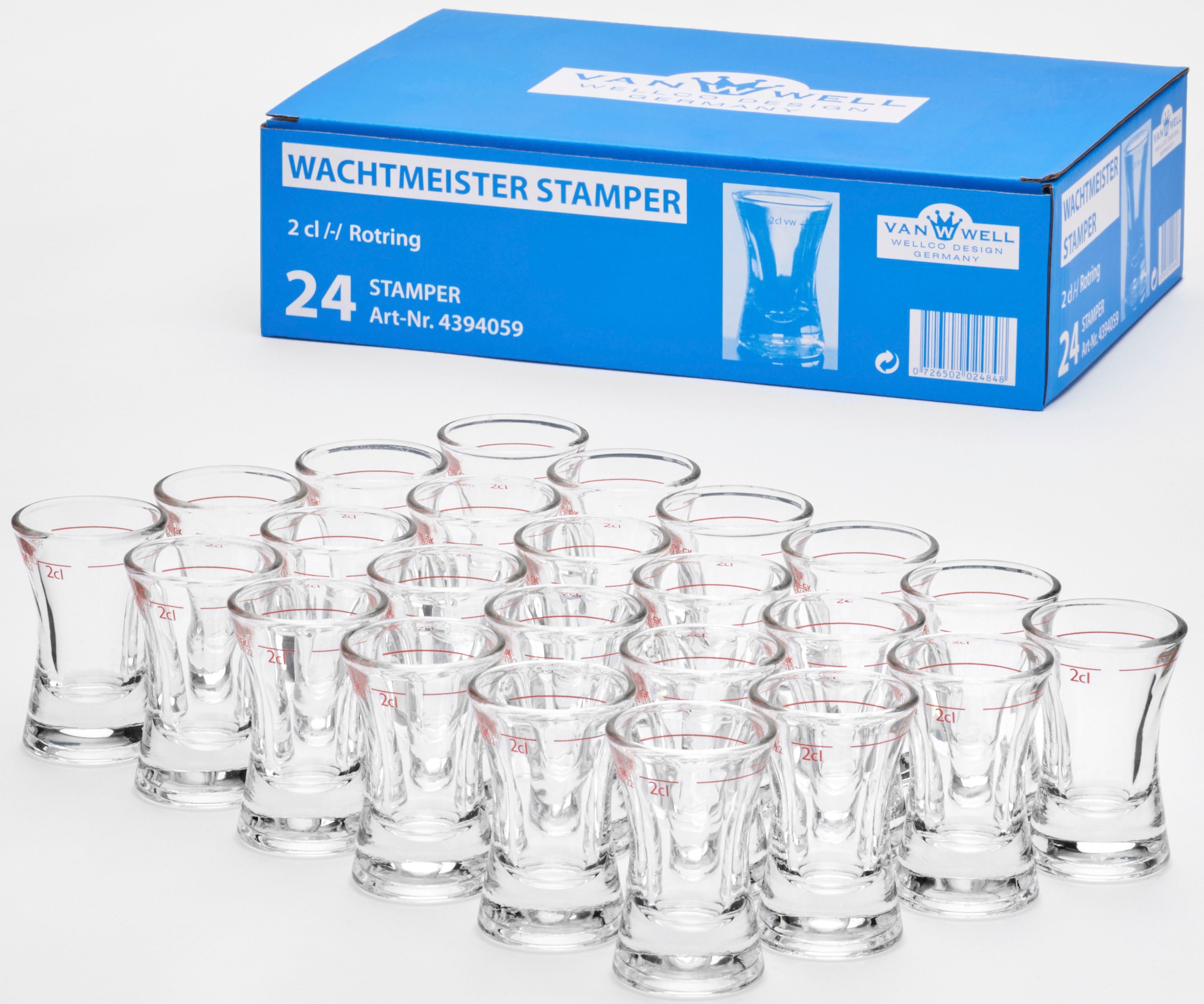 van Well Schnapsglas »Wachtmeister Rotring«, (Set, 24 tlg., 24 Schnapsgläse günstig online kaufen