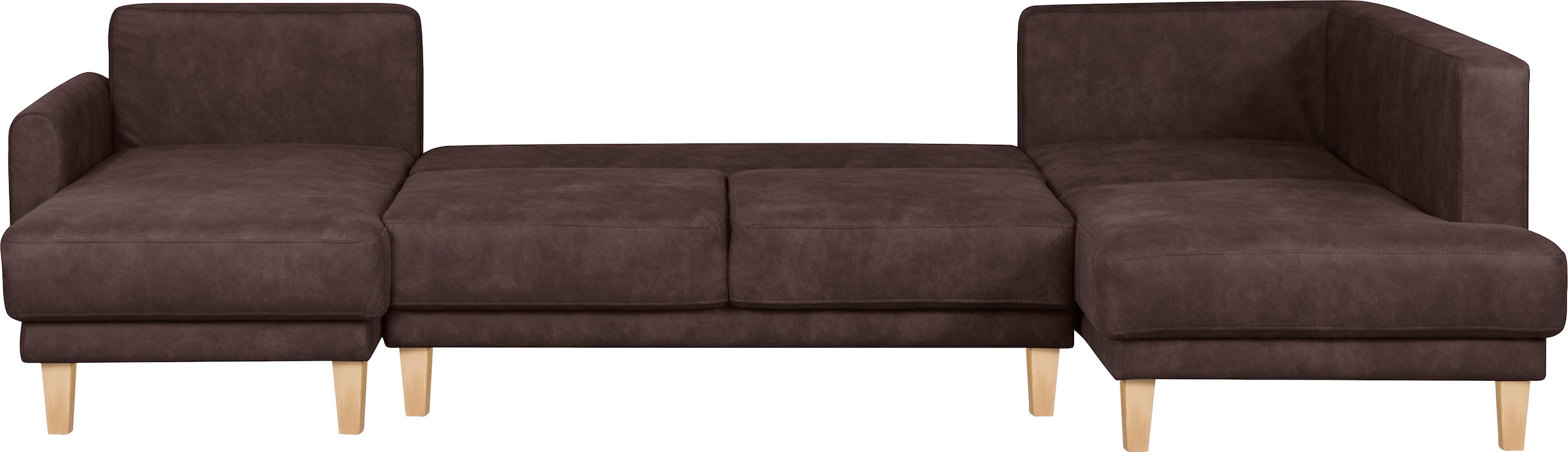 Home affaire Wohnlandschaft »TRIPLO U-Form wahlweise mit Schlaffunktion, B/T/H: 310/192/90 cm«, Schlafsofa, auch mit Bettkasten, Steppung im Rückenkissen