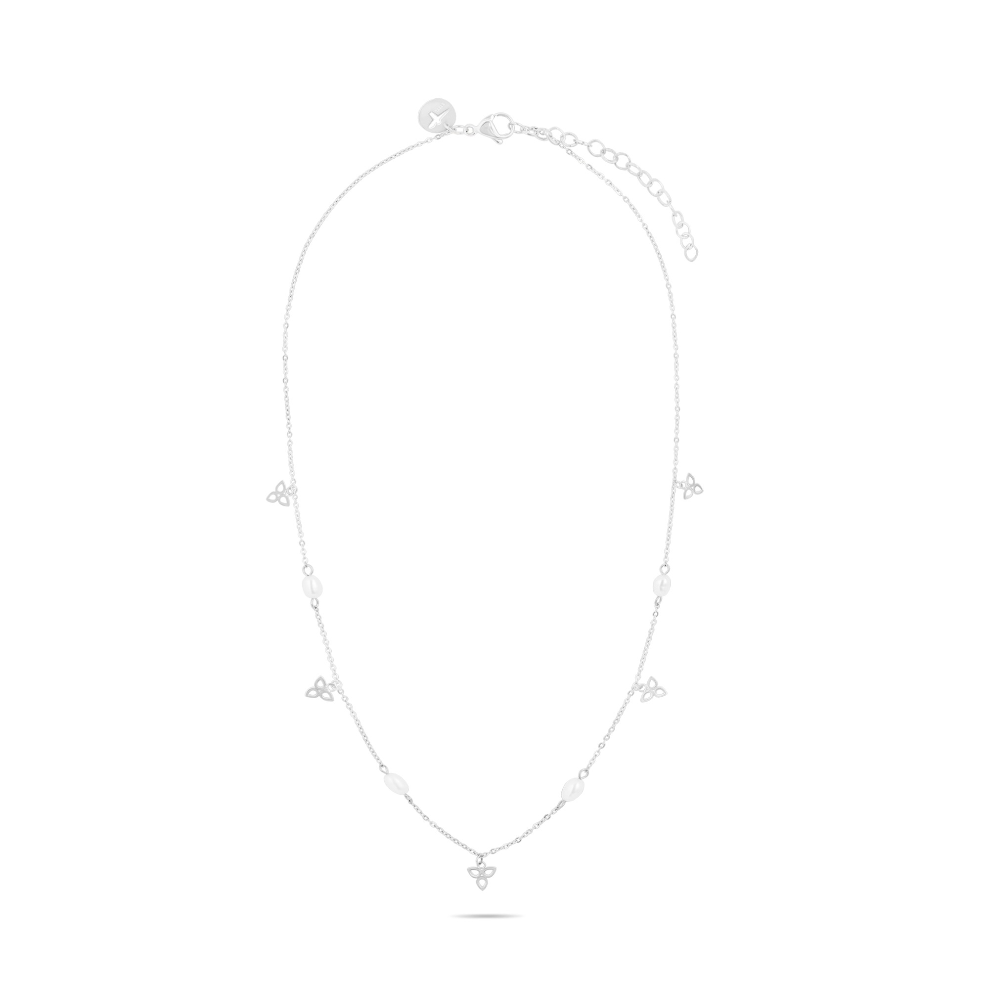 Tamaris Edelstahlkette »Schmuck Geschenk Halskette Blüten« mit Kunststoffperle