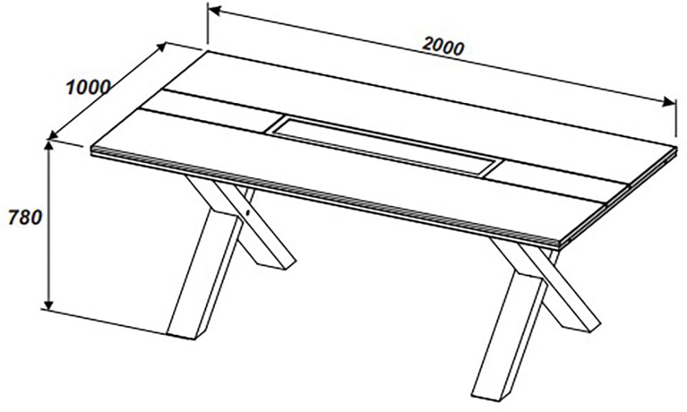 Innostyle Esstisch »Donna Esstisch, 200x78x100 (BxHxT)« 1 Stk. tlg. Massivholz, Absetzung Echtkork gerundet