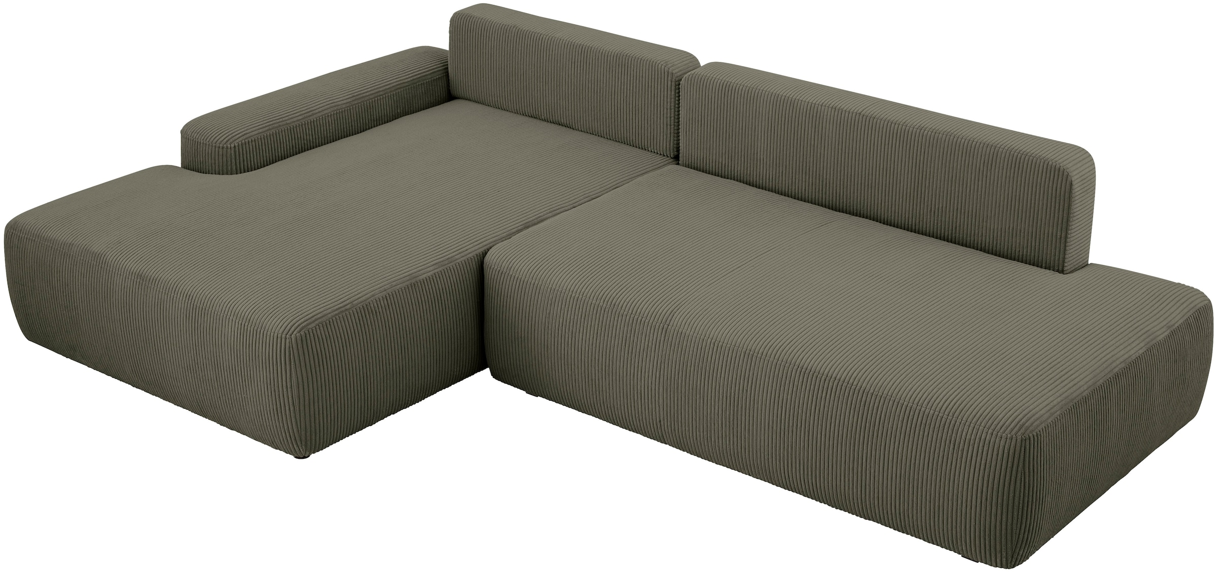 INOSIGN Ecksofa »TORGE, Schlafsofa Cord, Samtvelours u. Strukur fein, Couch in L-Form«, Schlaffunktion und Bettkasten, Liegefläche: 210x125 cm, neues Design