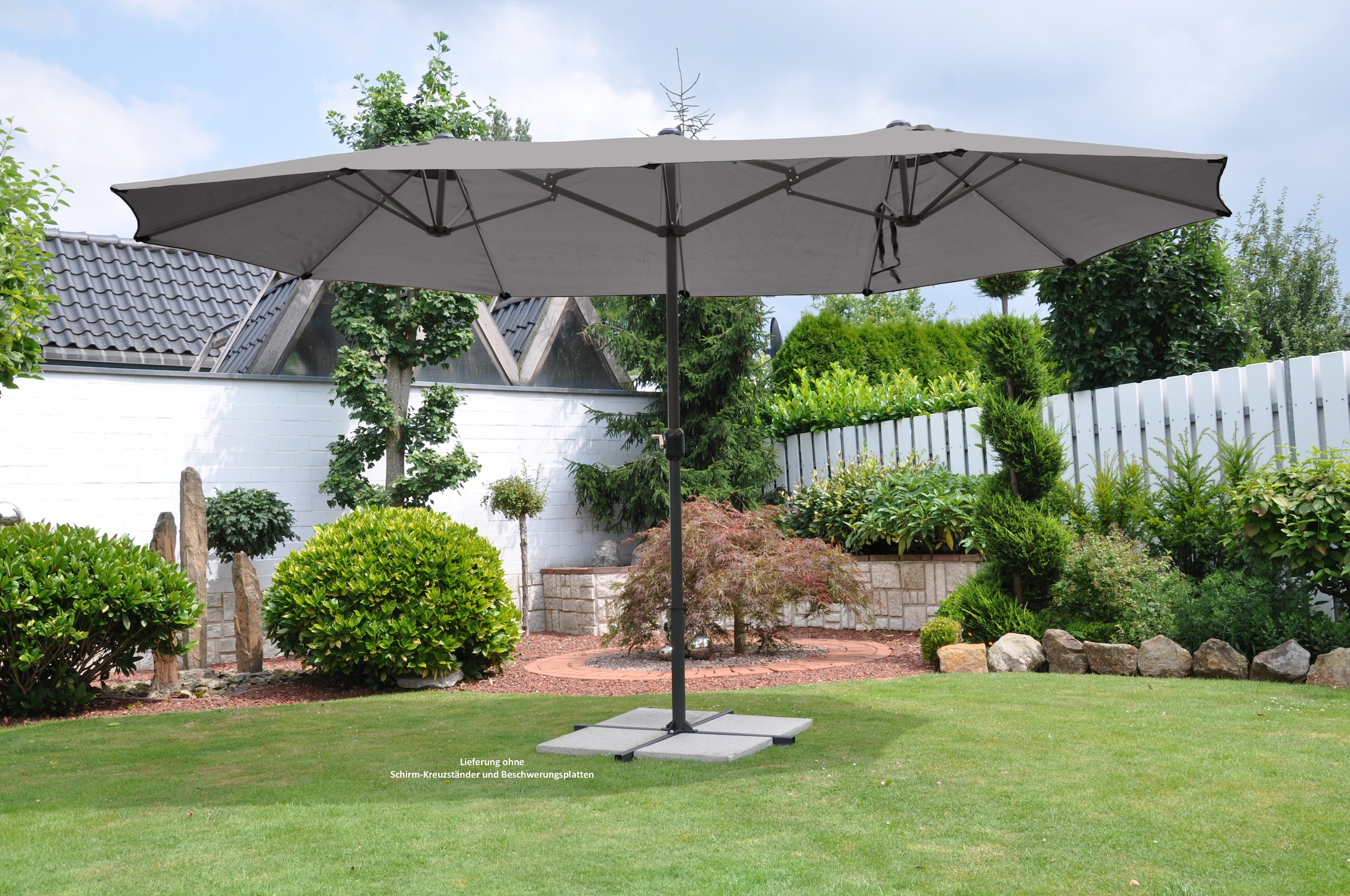 Leco Sonnenschirm »Oval-Schirm "DAS ORIGINAL" 4,6x2,7 m«, Aluminium-/Stahlrohrgestell