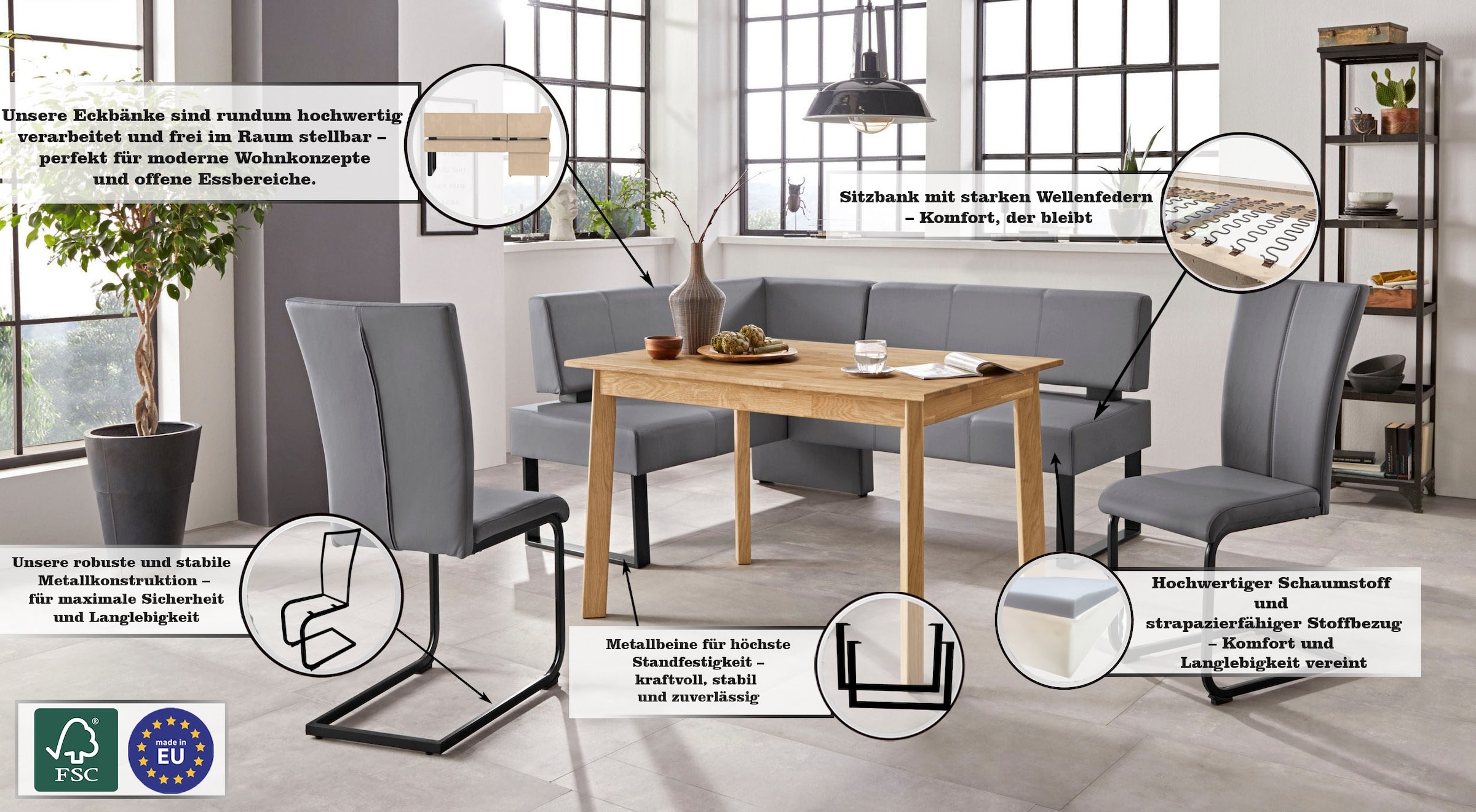Home affaire Freischwinger »Oliver«, (Set), 2 St., Kunstleder, Stuhl belastbar bis 120 Kg