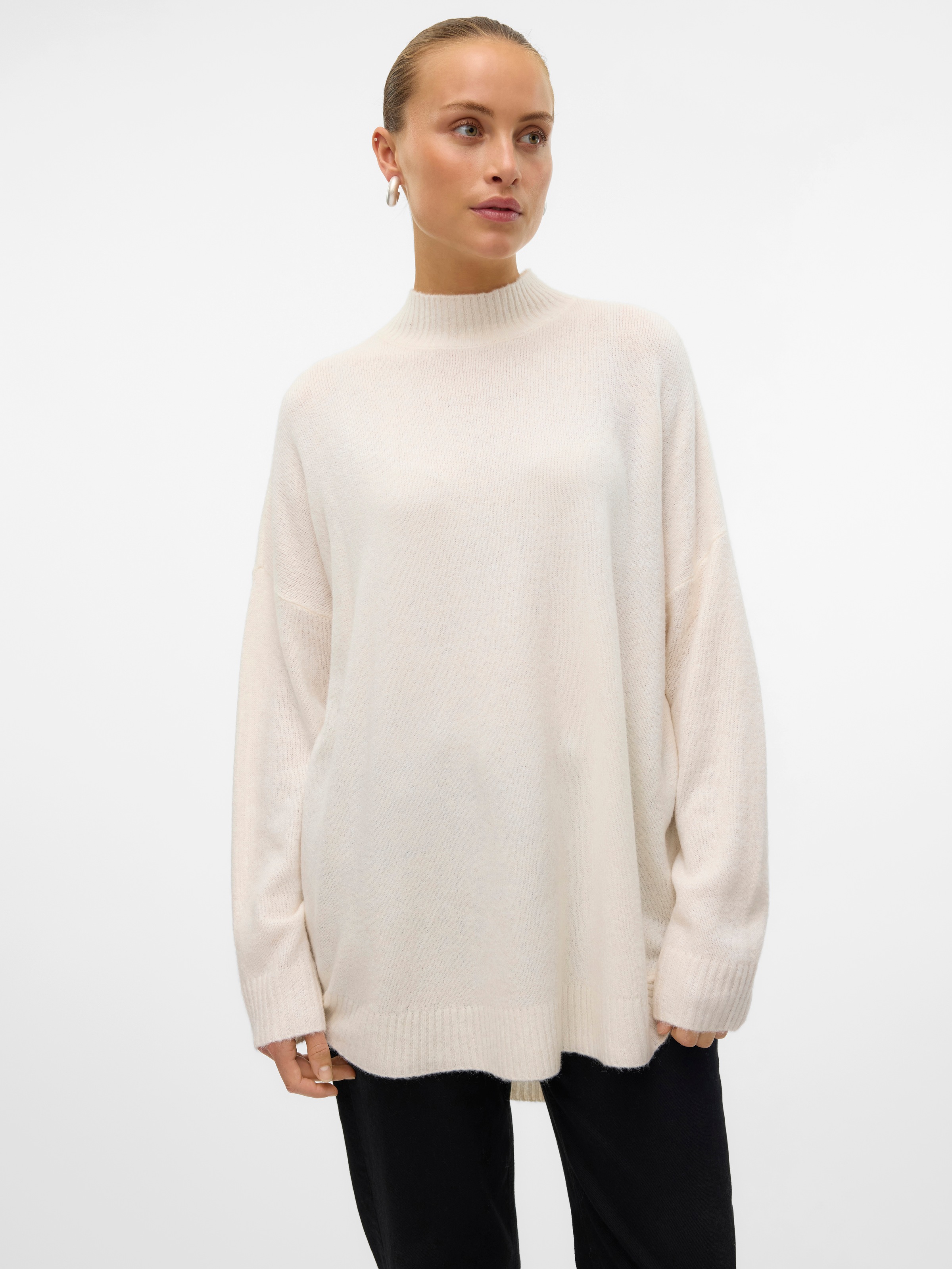 Vero Moda Strickpullover »VMPLAZA LS HIGHNECK LONG PULLOVER GA BOO«