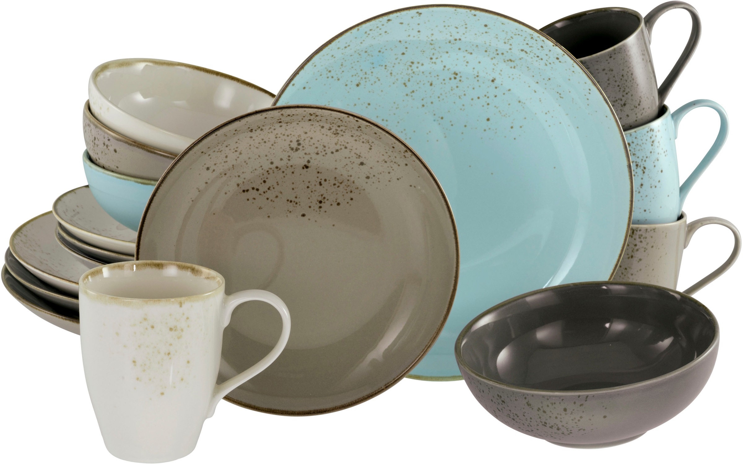 CreaTable Kombiservice »Geschirr-Set NATURE COLLECTION Scandic«, (Set, 16 t günstig online kaufen