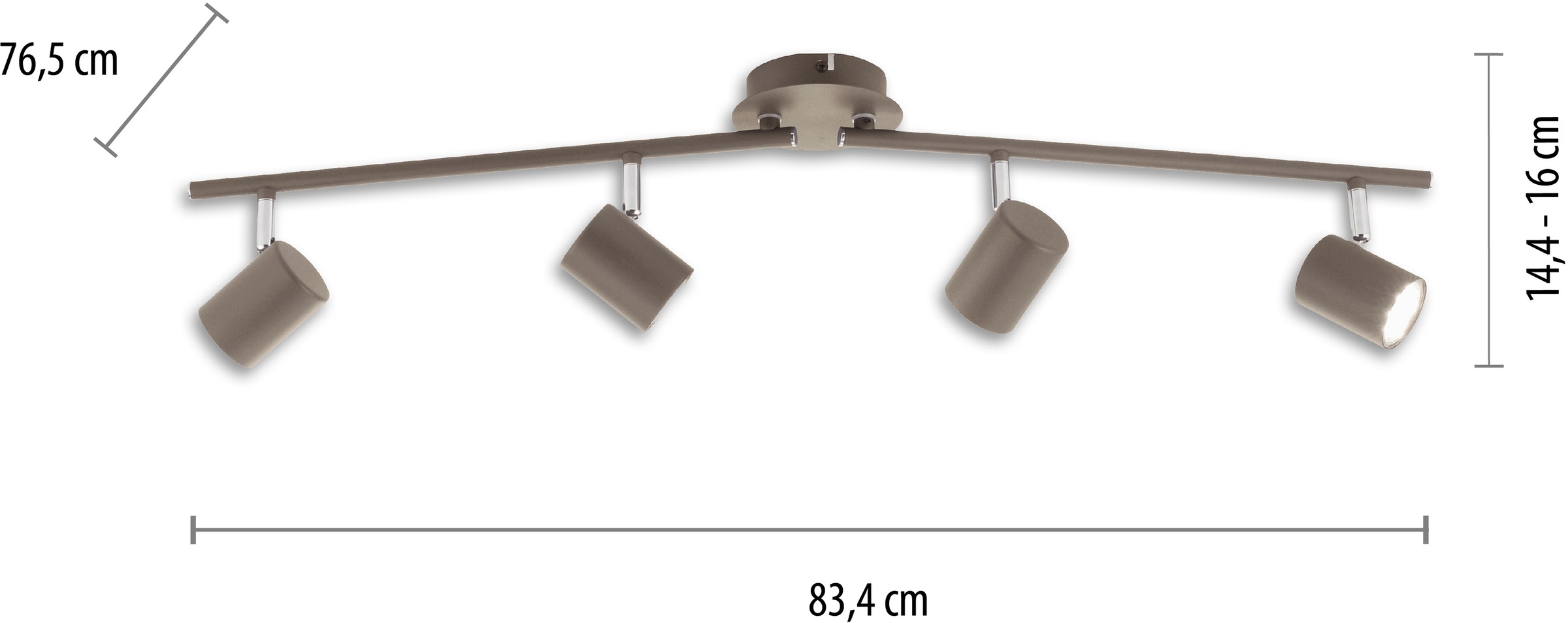 my home LED Deckenleuchte »Maci«, 4 flammig, Leuchtmittel GU10 | Leuchtmittel wechselbar, schlichtes Design, warmweißes LED-Licht, dreh- und schwenkbare Spots