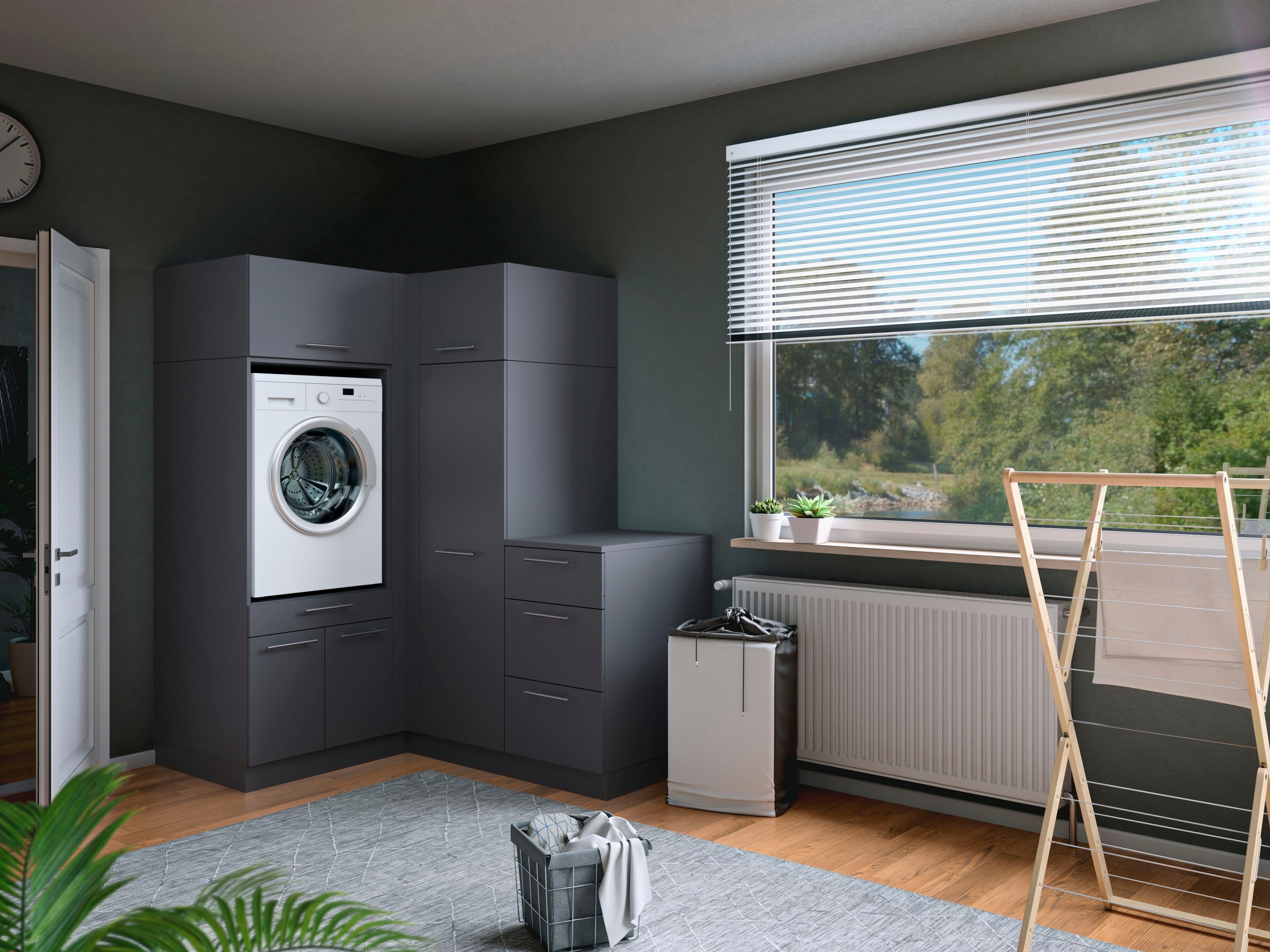 Laundreezy Mehrzweckschrank-Set »Laundreezy, 5-tlg. Mehrzweckschrank-Set B/H/T 150/200/68 cm« 5 Stk. tlg.