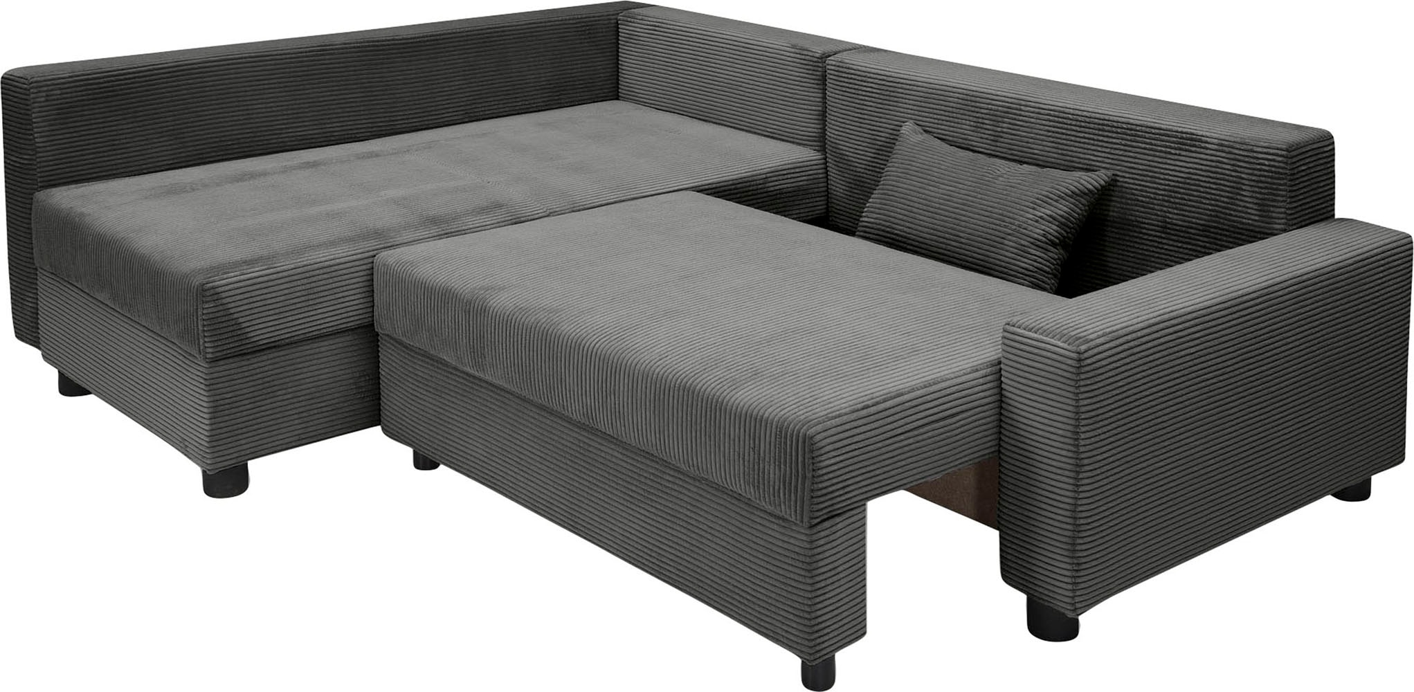 COLLECTION AB Ecksofa »Parma L-Form«, mit Schlaffunktion und Bettkasten, inklusive Kissen, Bonellfederkern